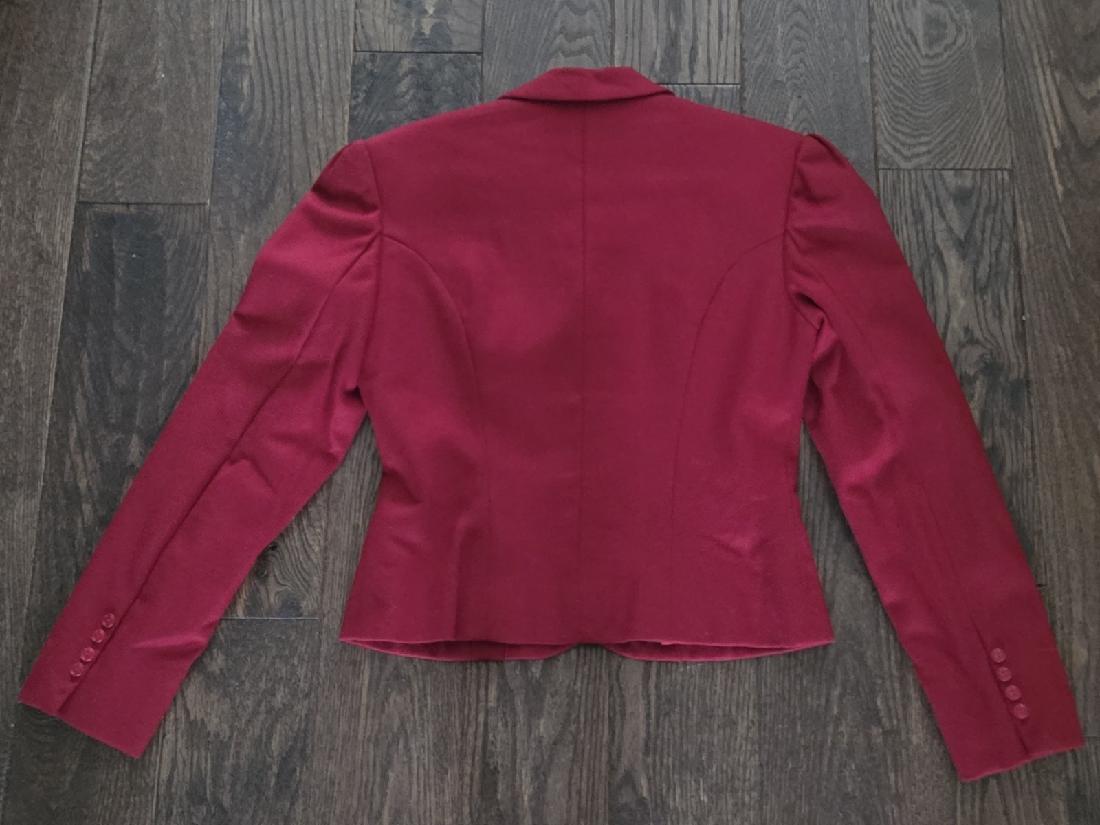 Vintage 1940s 1950s Red Wool Cropped Blazer Jacket Fitted Nipped Pinup No Label