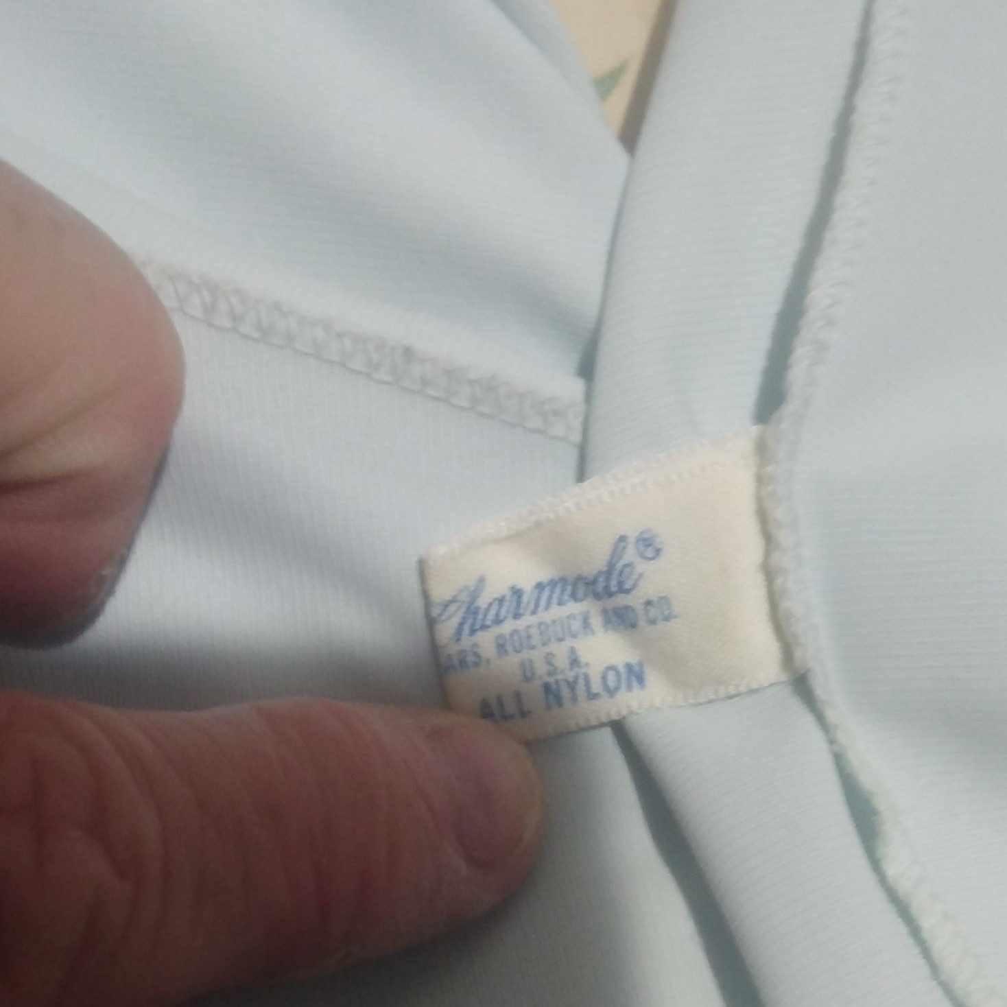 Vintage Charmode Light Blue Nylon Full Slip size 34 small