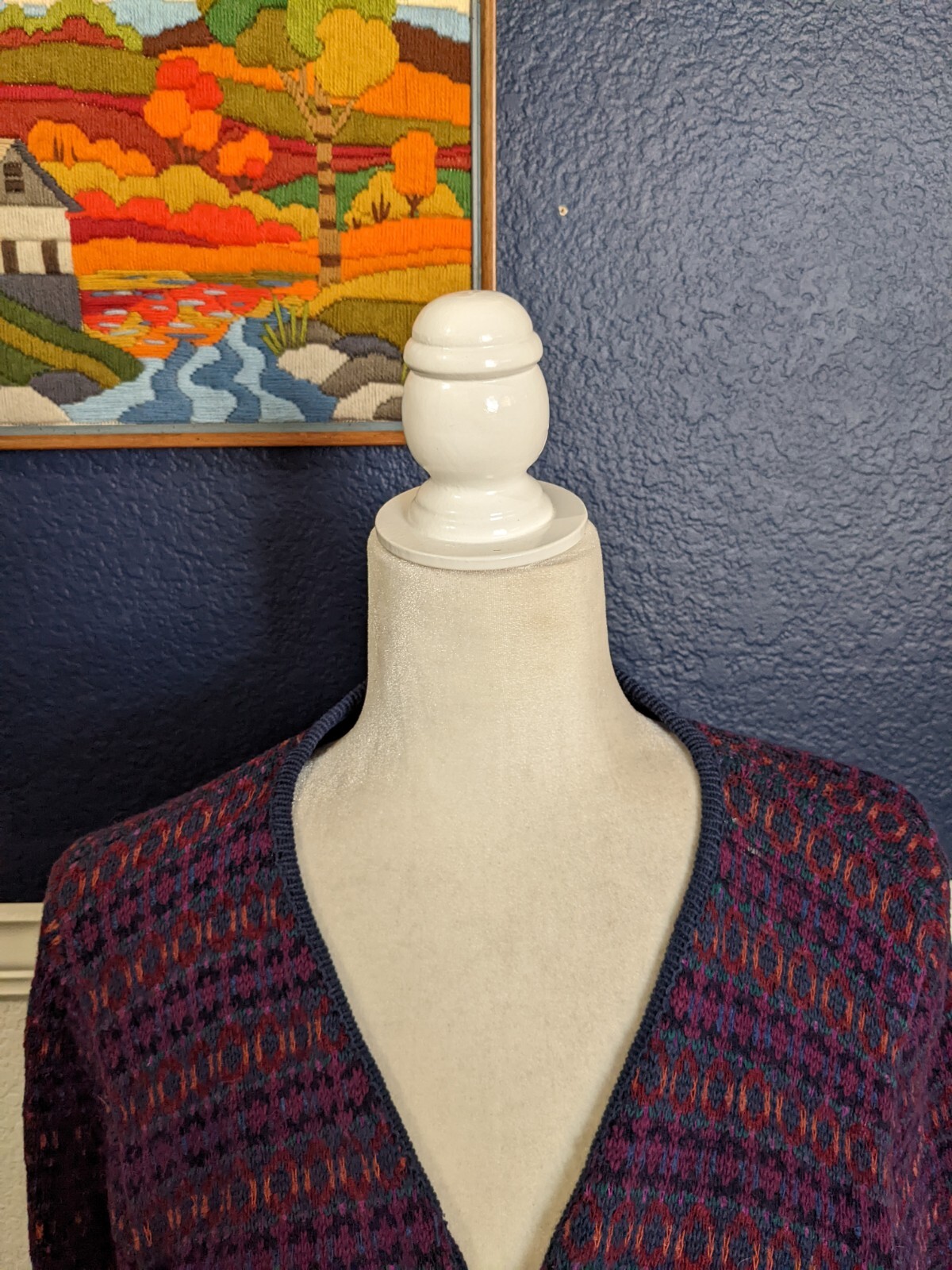 VTG Cullinane Multicolor Fair Isle Button Knit Cardigan Sweater Sz Small S