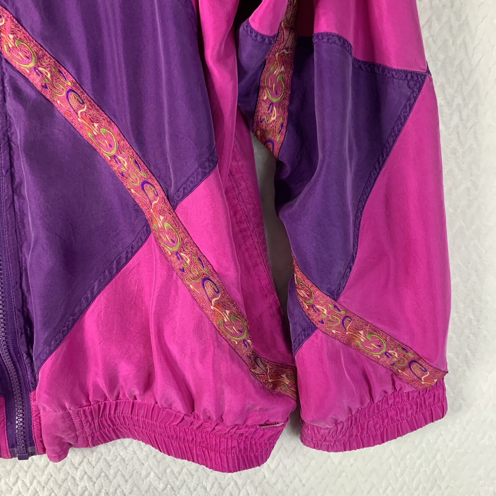 Vintage Oleg Cassini Windbreaker Jacket Women’s Size Medium 100% Silk