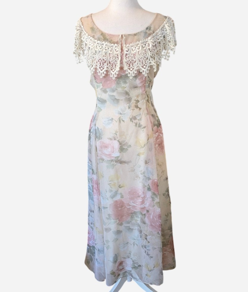 1980s Scott McClintock Garden Party Dress