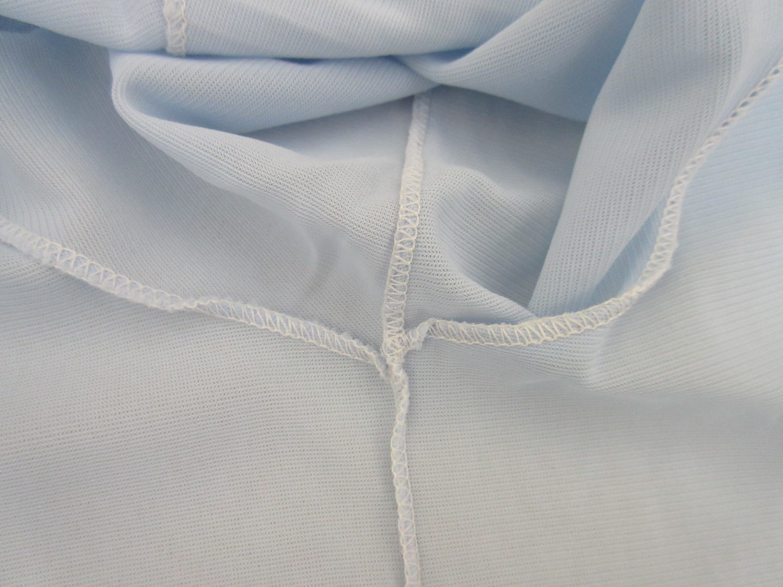 1960&rsquo;s BED JACKET PHILMAID BLUE nylon LACE RUFFLE size LARGE 40/42 USA