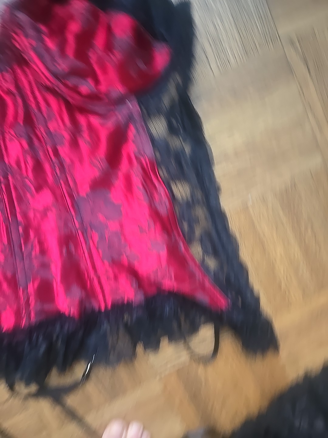 Vintage Intimate attitudes Red & Black Lace corset bustier lingerie size 38 &