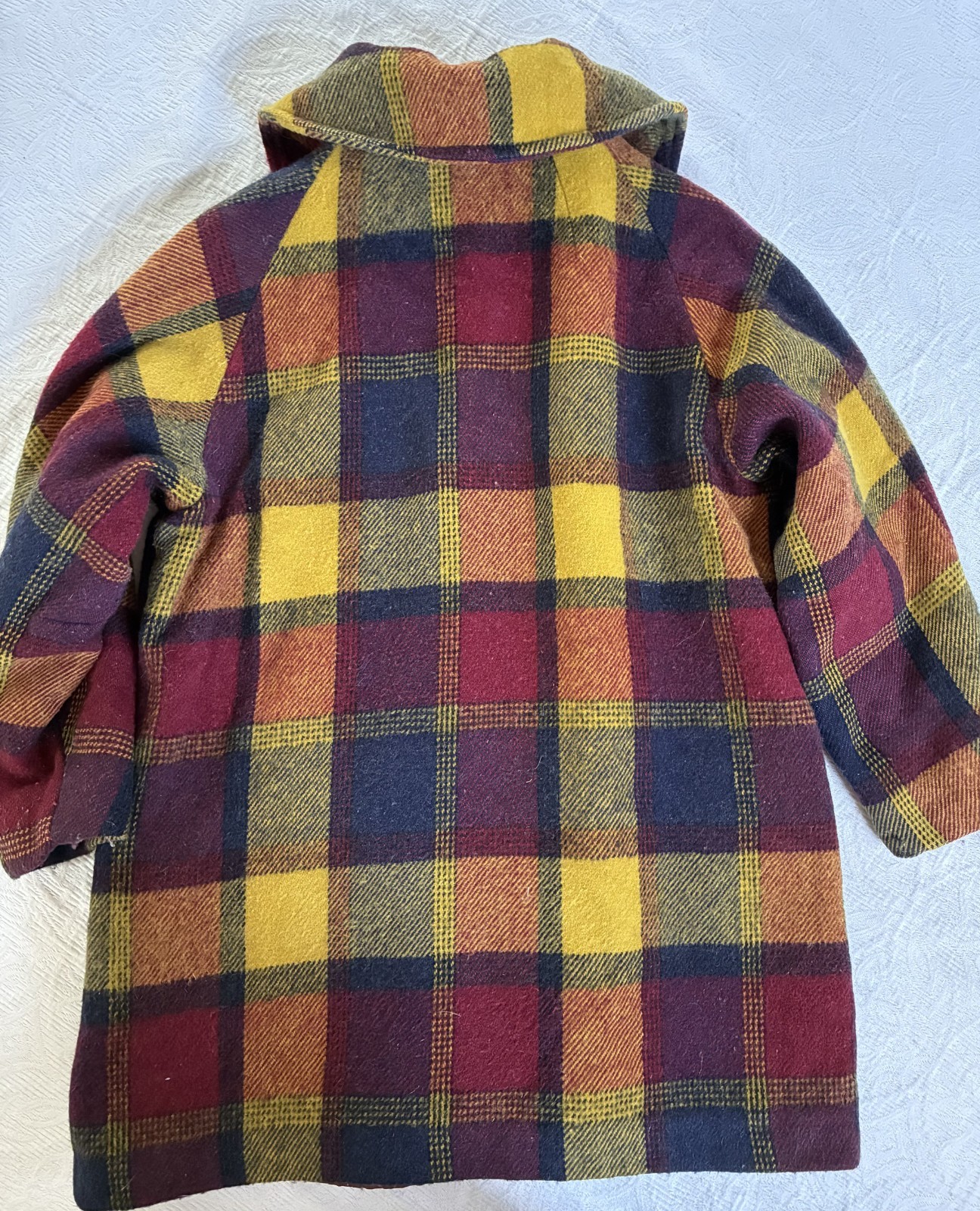 1960s Wool Swing Jacket Quilted LIning Fall Plaid Colors Juli de Roma (No Label)