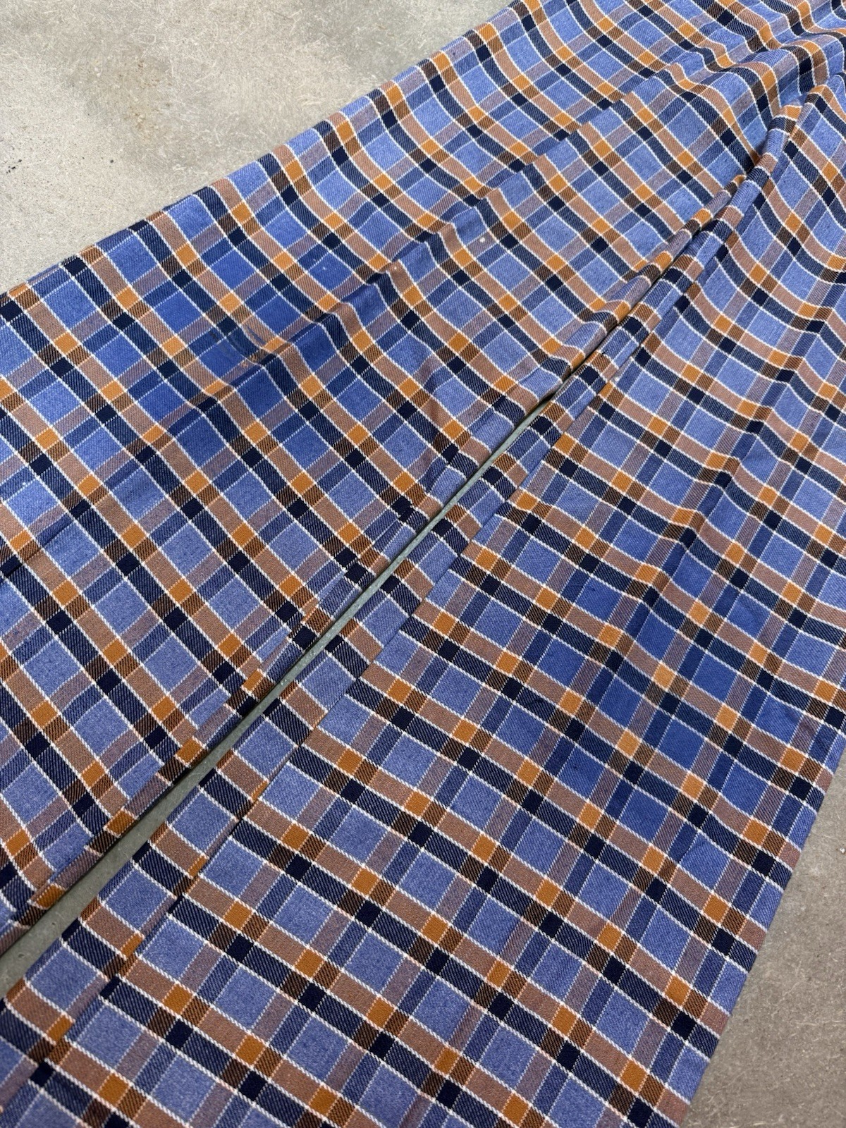 Vintage 60s 70s Super Bell Bottoms Plaid Flare Leg Hip Hugger Boho Size 26×33