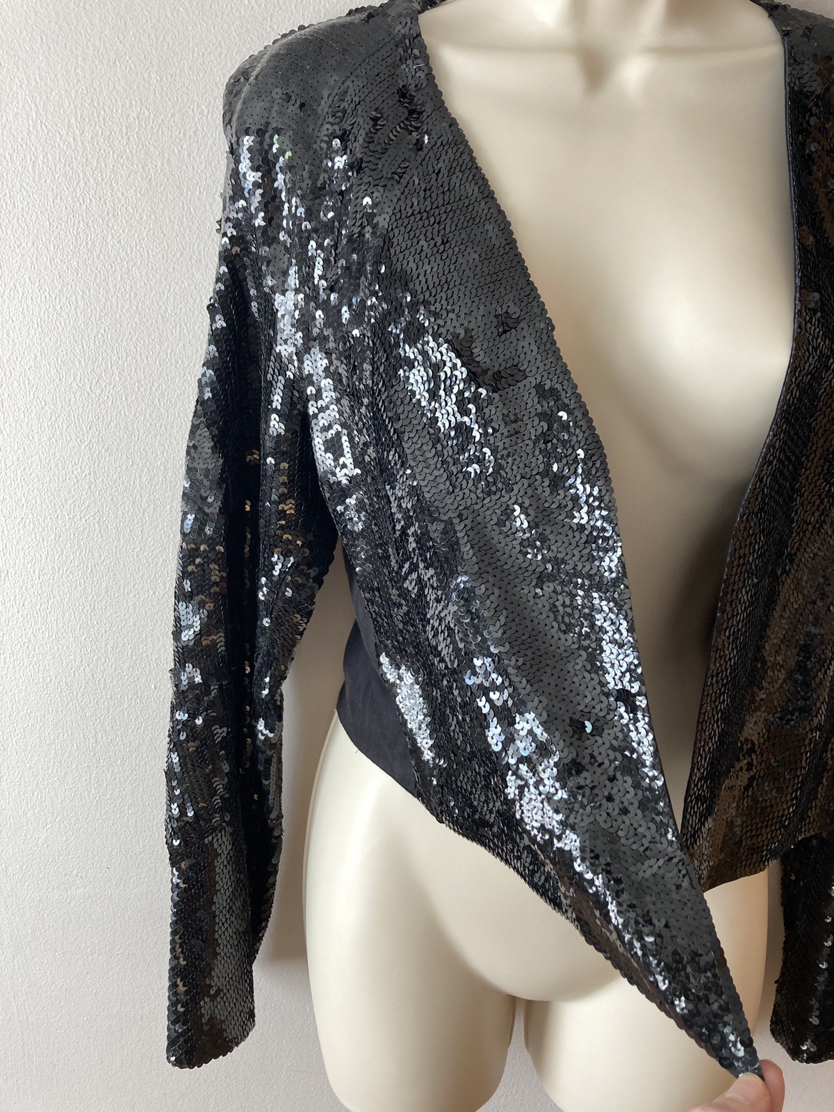 Chloe Vintage 2005 Phoebe Philo Black Sequin Silk Evening Jacket NWT Size 40