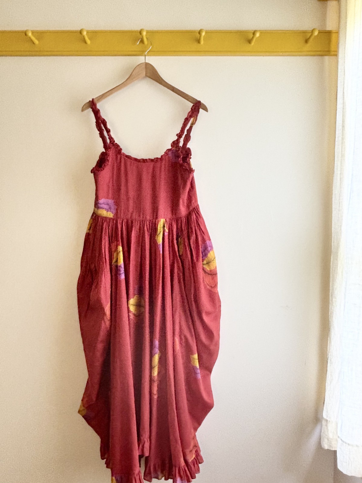 Vintage 70s rare KENZO « Jungle Jap » ruffle bubble cotton tropical sun dress 38