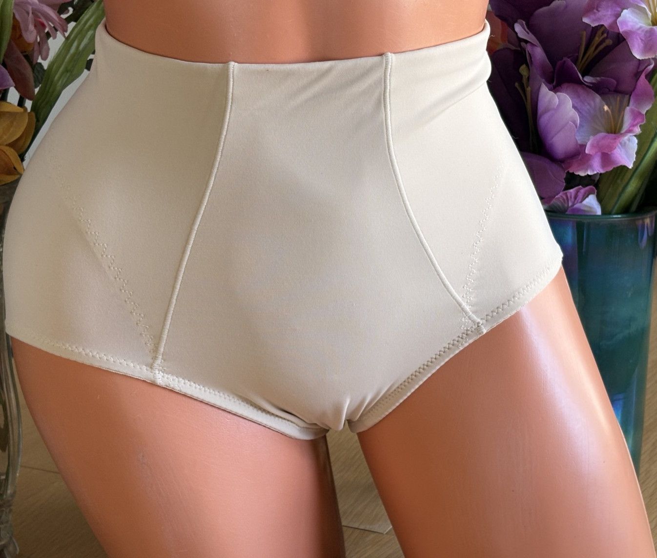 Nancy Ganz BODY Med Beige Hi Waist Tummy Control Brief Panties #6389 VINTAGE