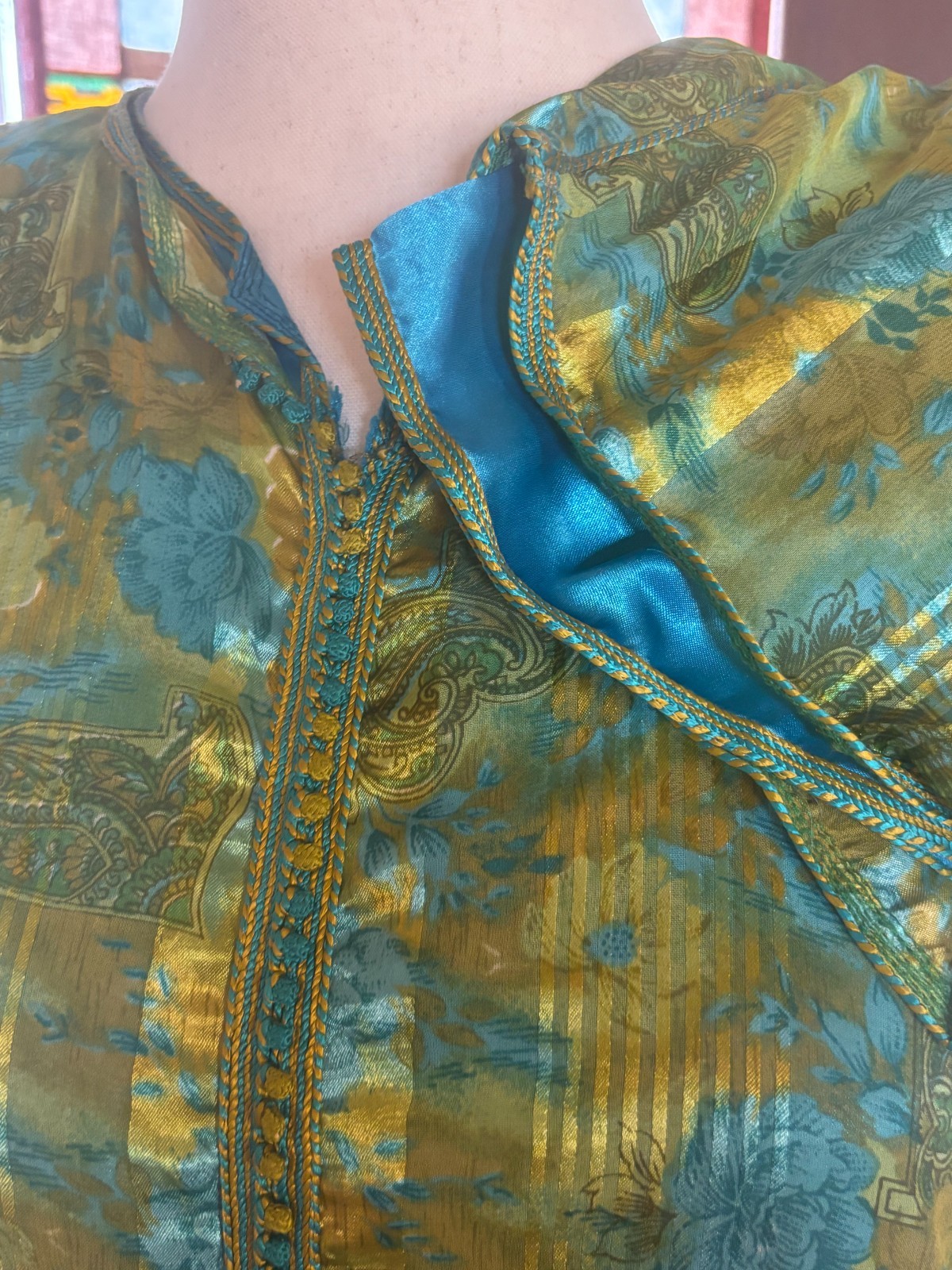 Vtg mid 60&rsquo;s – 70&rsquo;s 2pc Moroccan Caftan Set Sz M-L