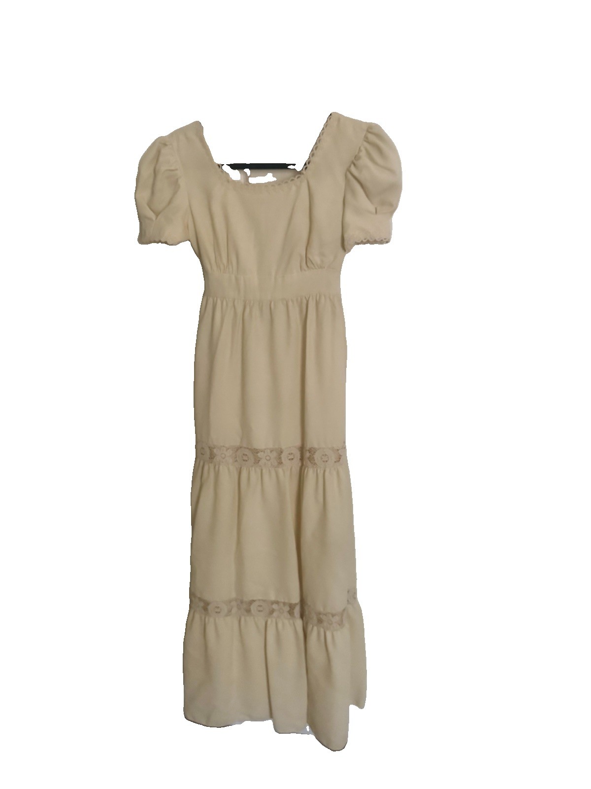 Vintage Lorrie Deb Prairie Boho Puff Sleeve Dress Sz 10. Fits 4Runs Sm-see Pics