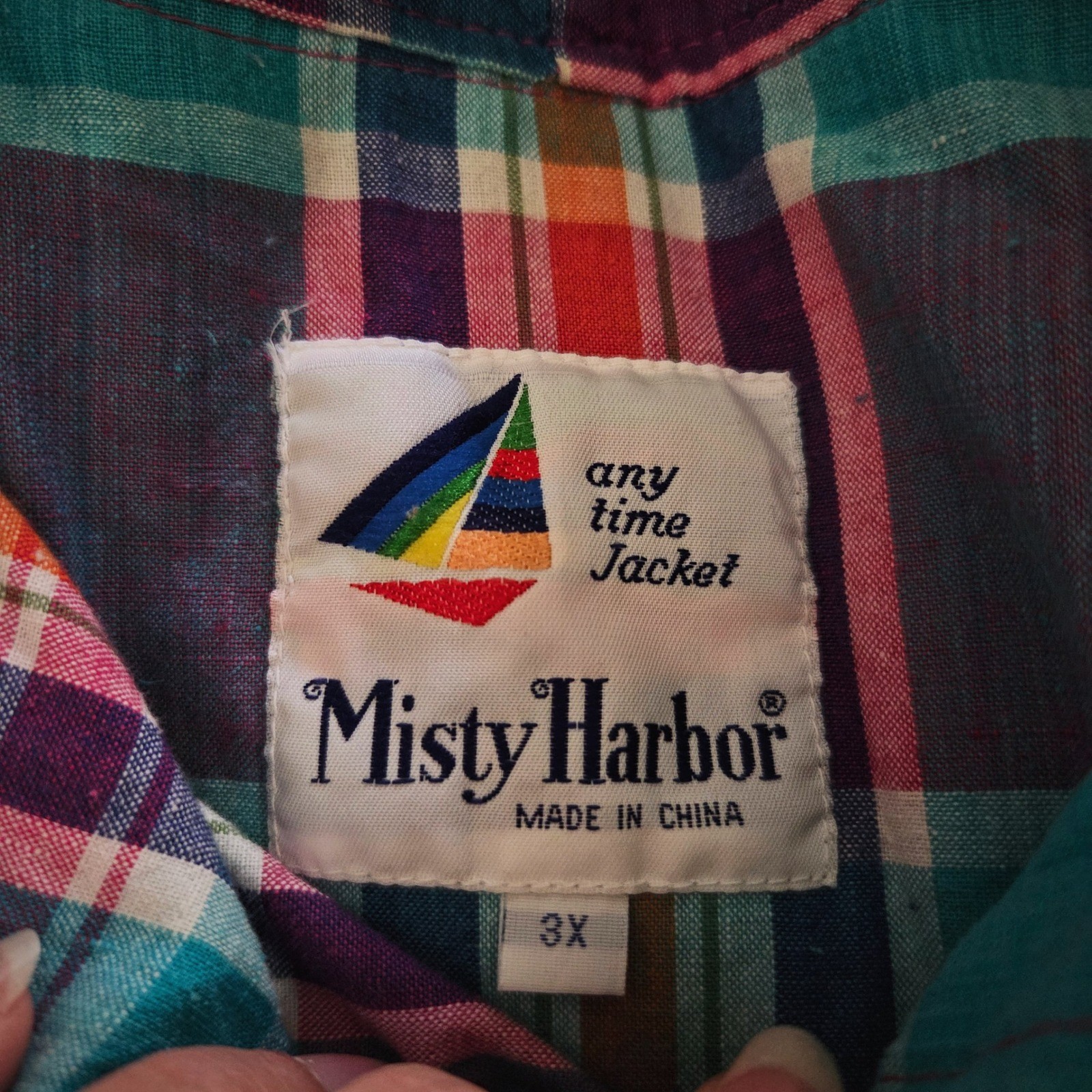 Misty Harbor Pink Raincoat Jacket Vintage 90s Plaid Lined Hooded Plus Size 3X