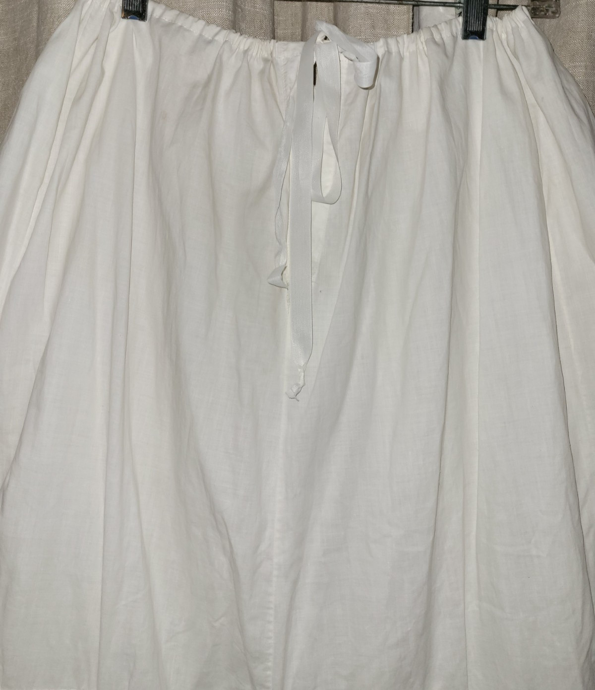 Antique Edwardian Cotton Pintucked Cluny Lace Petticoat S/M