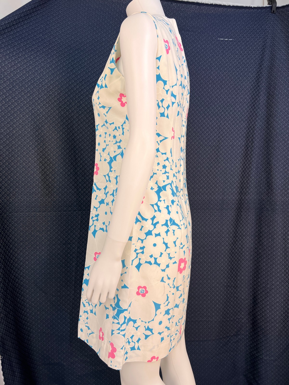 1960s Blue and White Liberty Circle Minidress, S/M