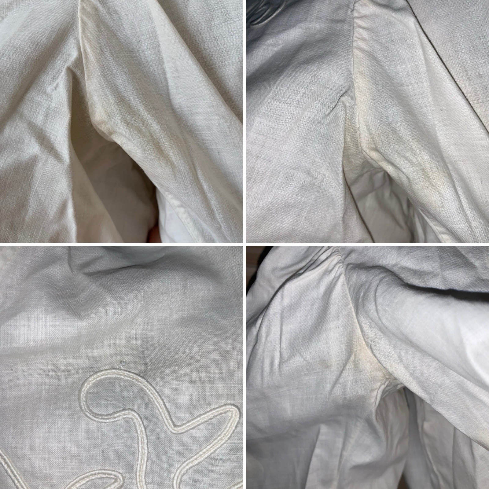 Unusual Find! Early 1900s Cotton Spring Summer Blouse With Piping Detail