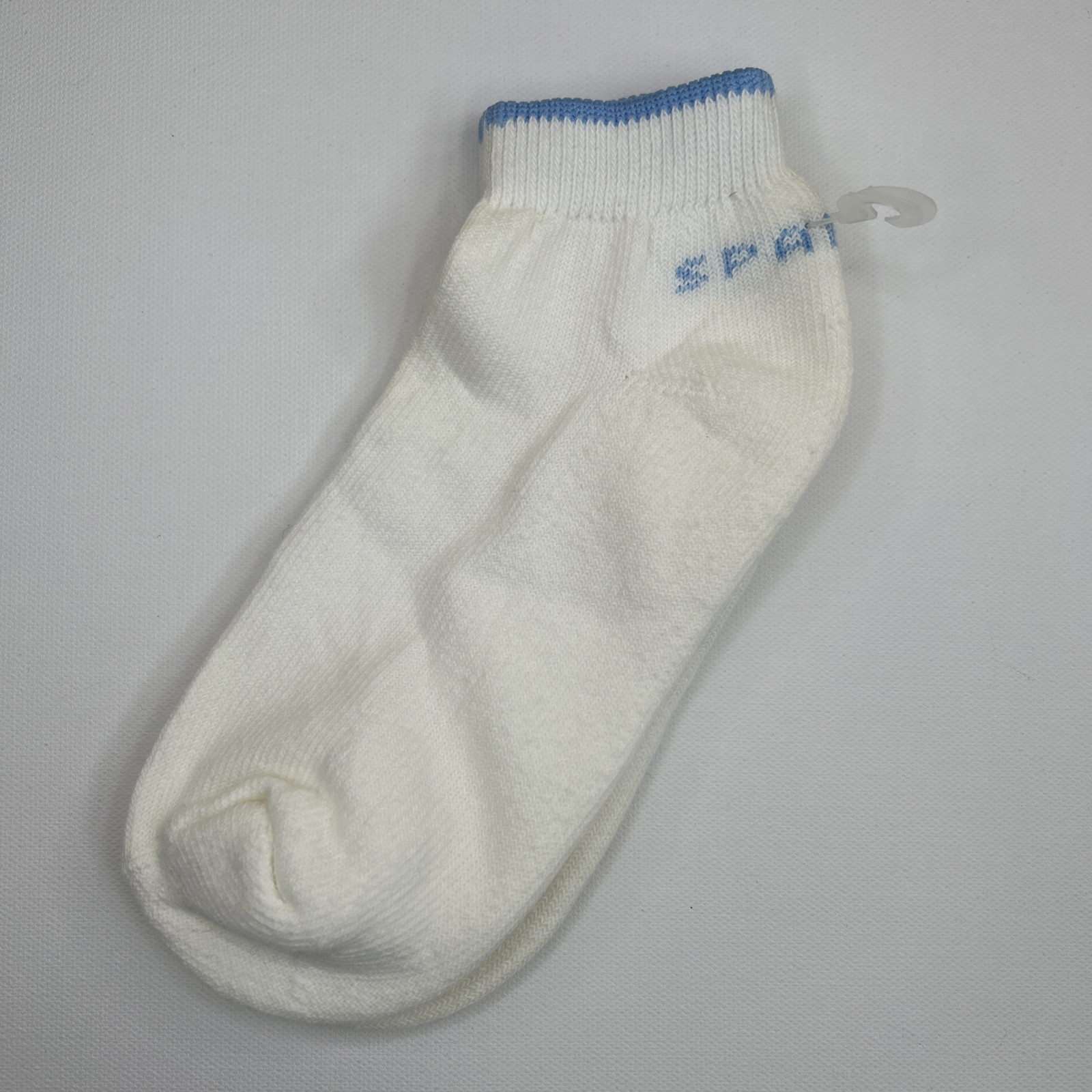 VTG Socks 9-11 Low Ankle Spalding White Blue 80&rsquo;s 90s Acrylic NOS