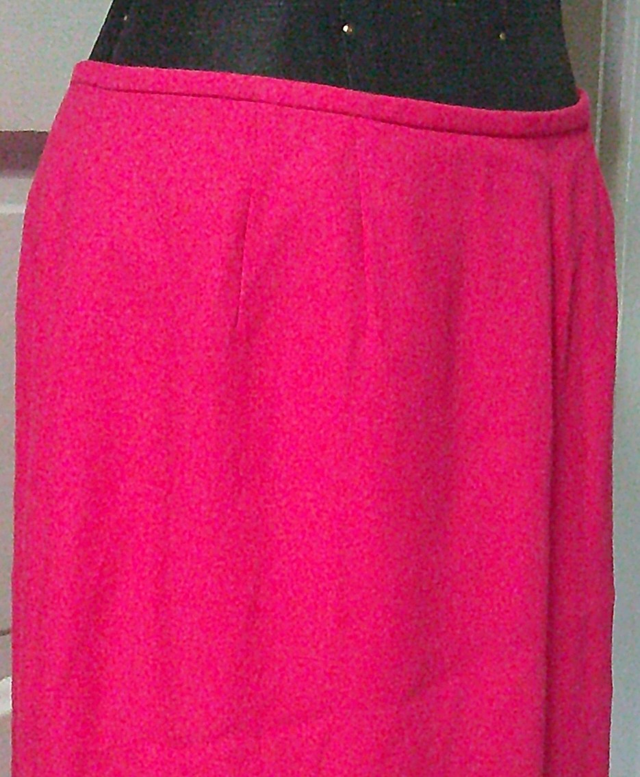 90&rsquo;s KASPER Bright Pink Back Closure Lined Rayon Pencil Skirt 10P
