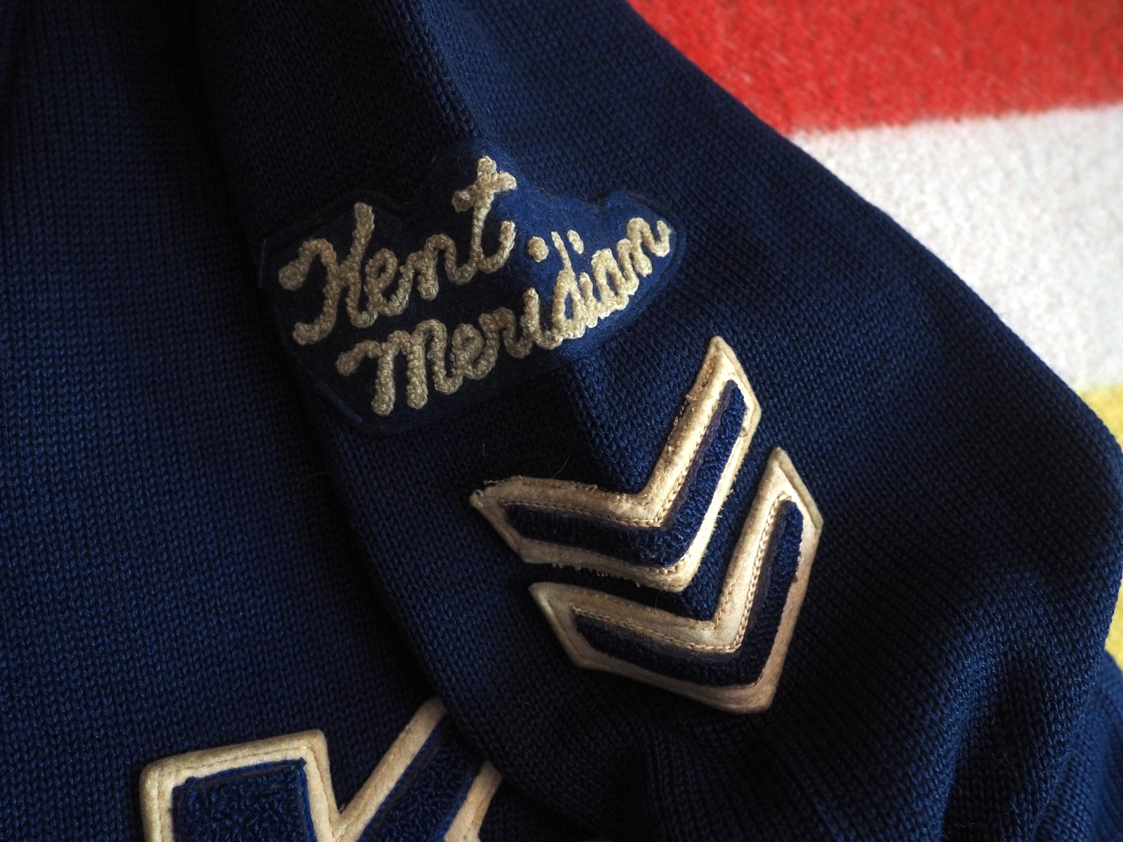 VTG 50s Octonek Seattle Navy Blue Button Wool Varsity Letterman Sweater Womens S