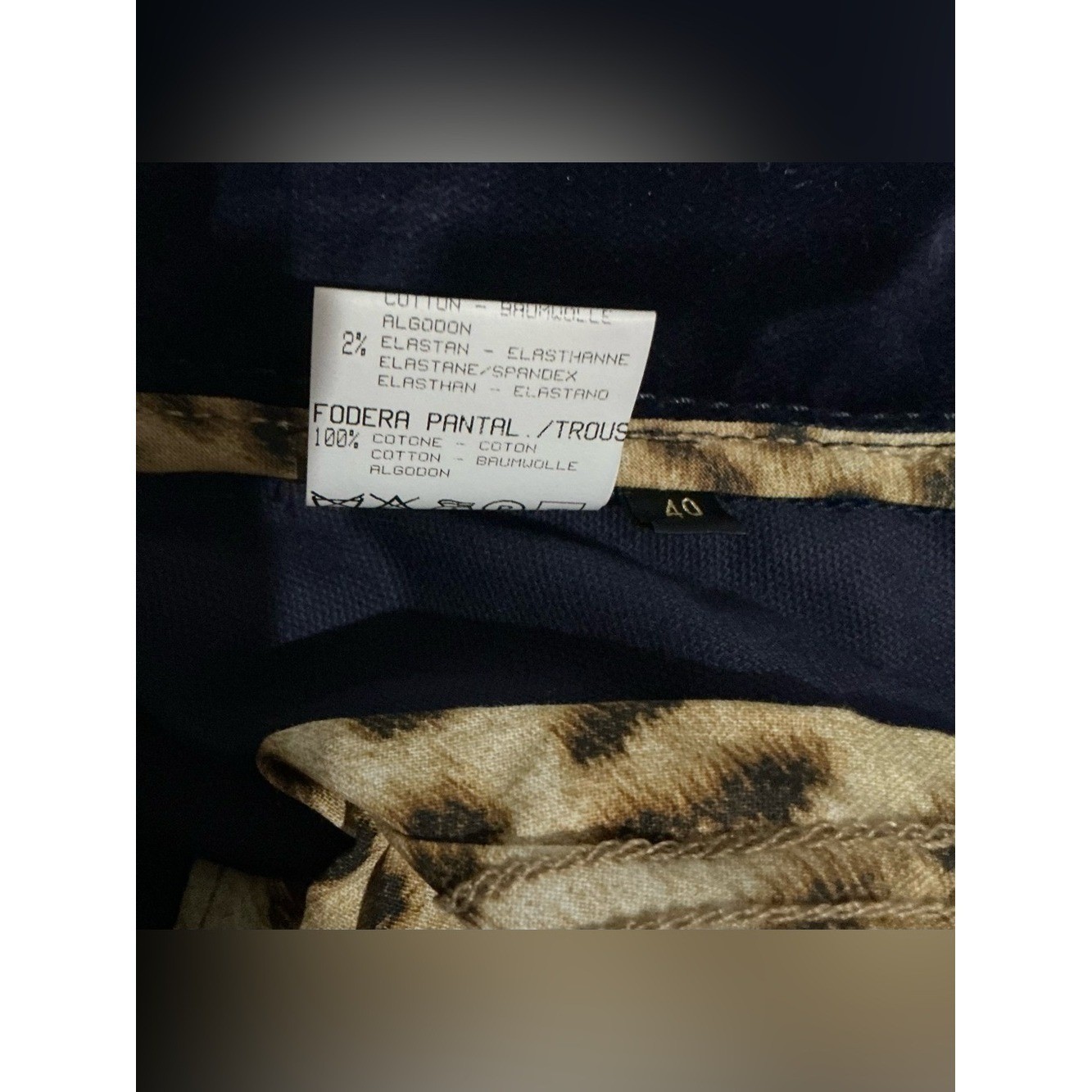 NWT Roberto Cavalli Blue Violet Stretch Velvet Pants Gold Hardware Y2K IT 40 4