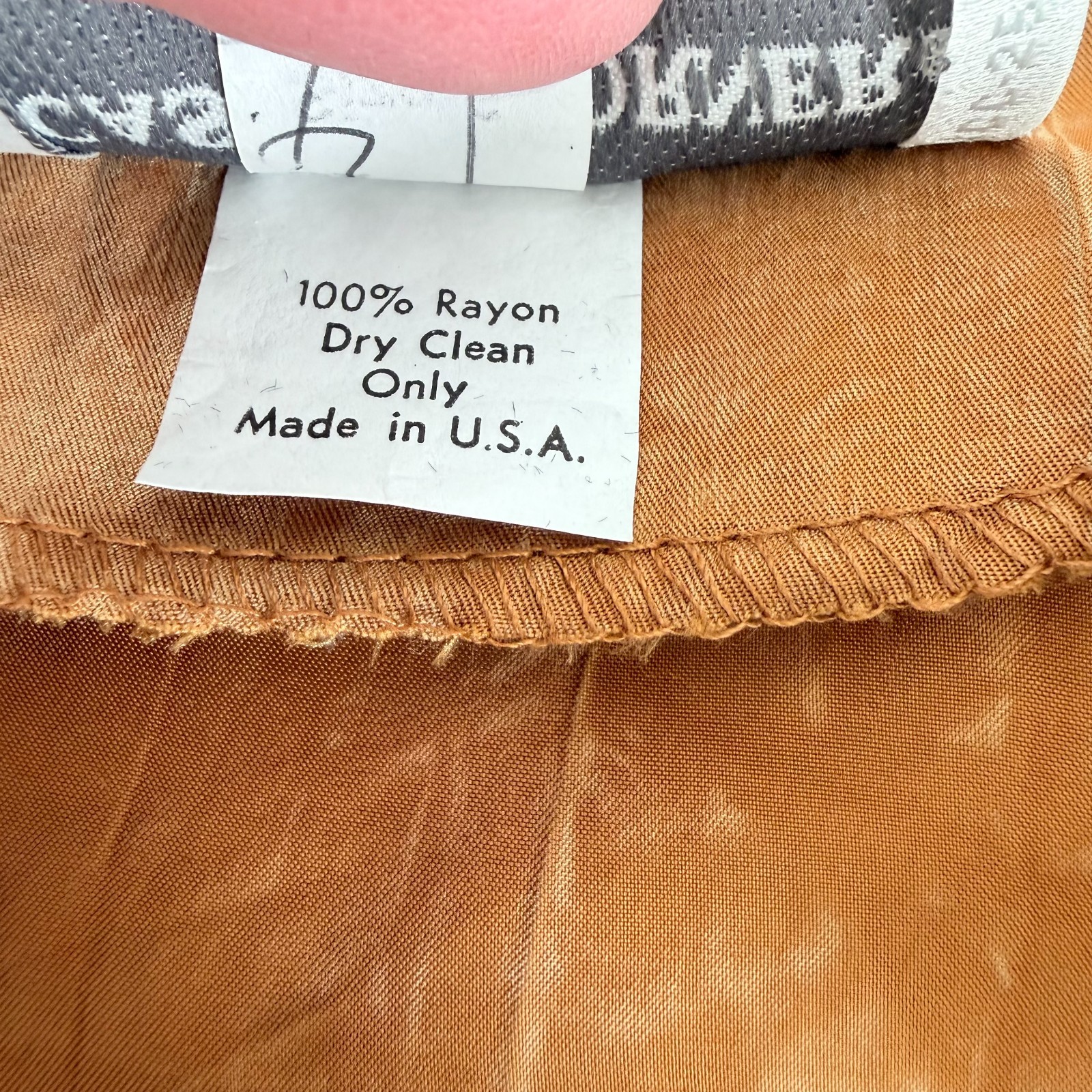 Casual Corner Vintage 90s 100% Rayon Copper Brown Sueded Blouse Made in USA 6