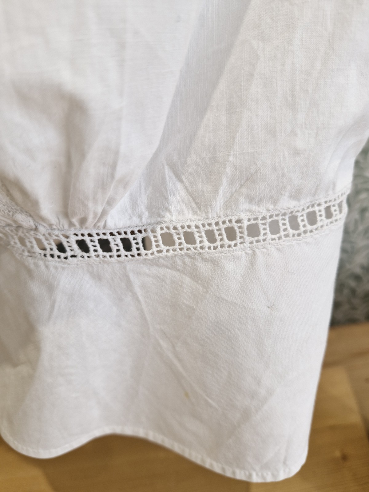 Antique Victorian Edwardian Camisole corset cover cotton lace.
