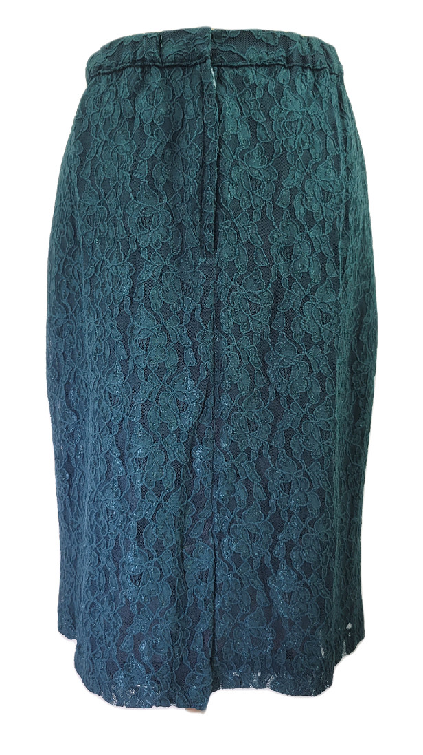 NWT Vintage Cachet by Bari Protas Green lace women&rsquo;s Skirt Top Jacket Set 11/12
