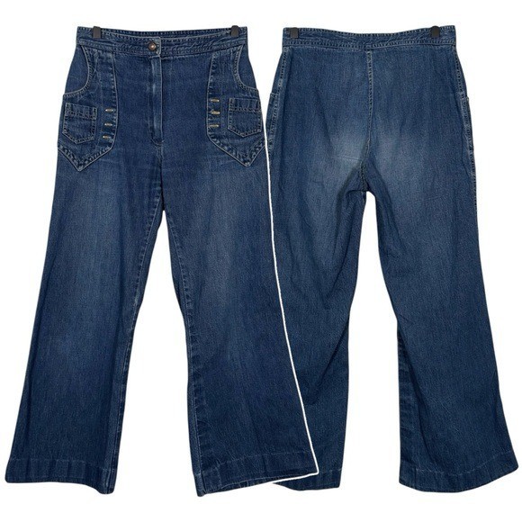 Tomboy Of California 27” Waist Vintage 70s Wide Leg Jeans Medium Wash Rare