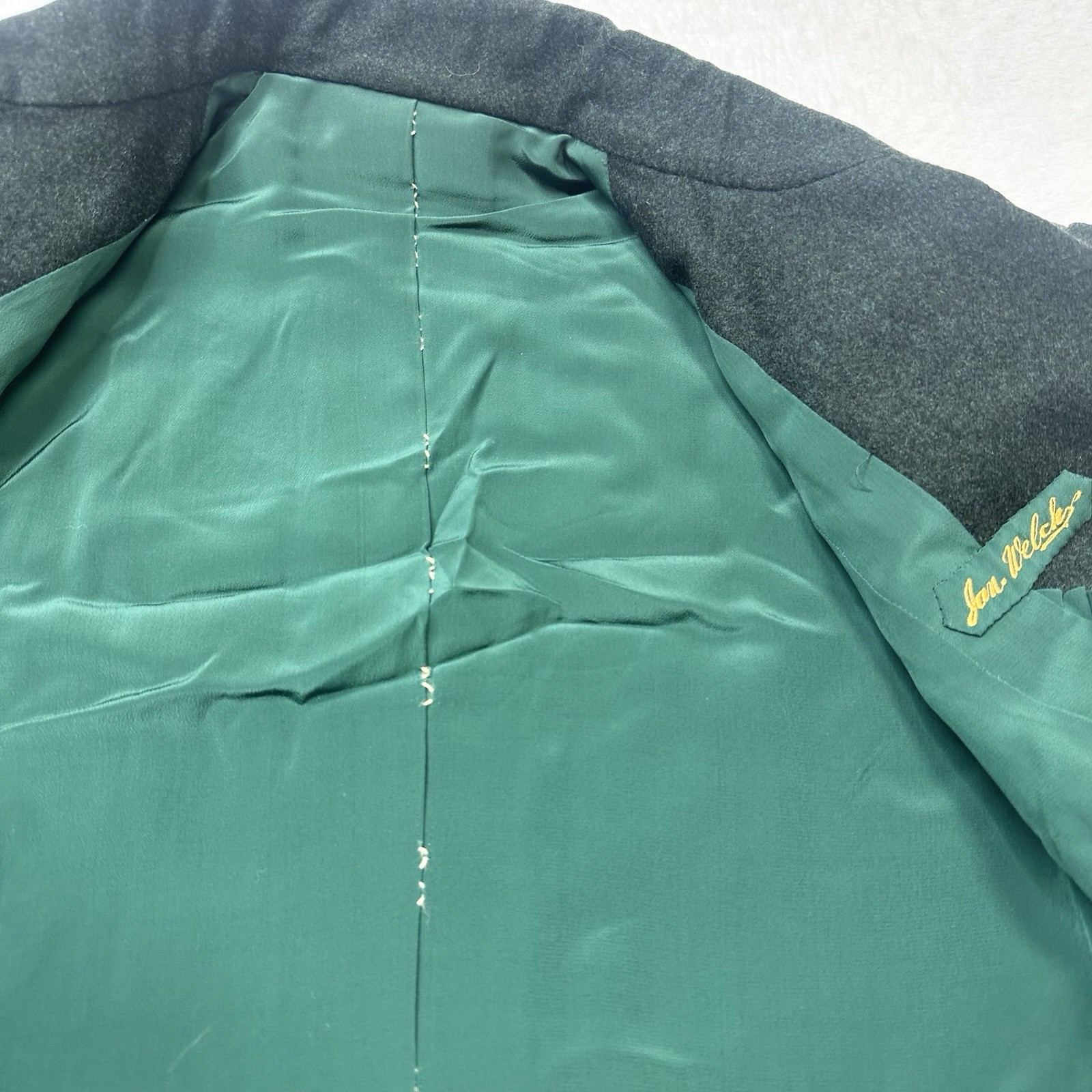 Vintage Wool Jacket Womens Small Hunter Green Handmade Japan 40s 50s Jan Welch