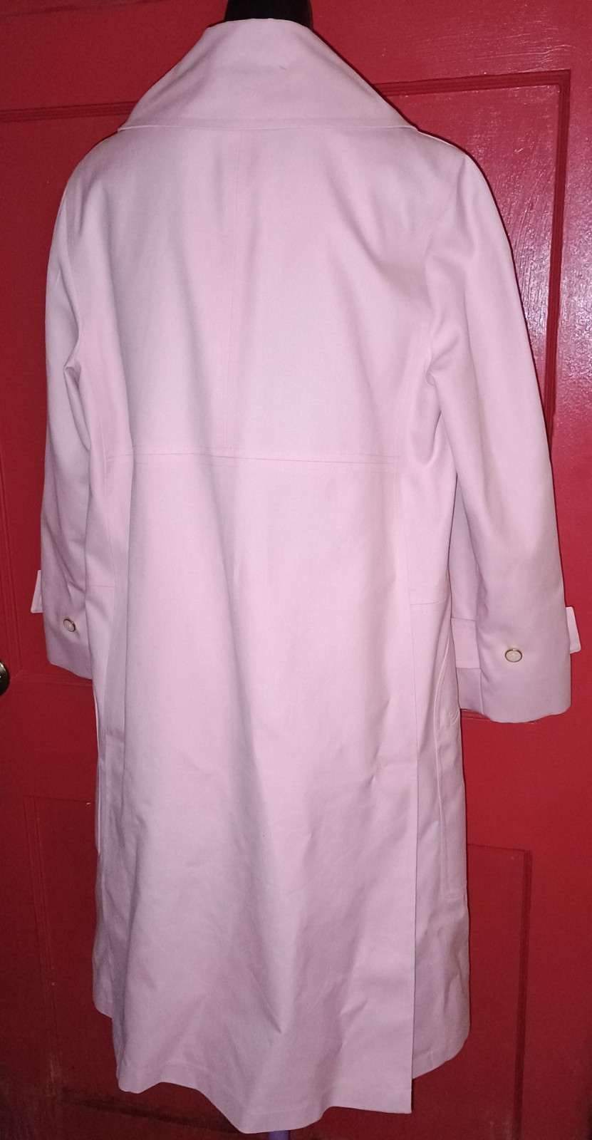 Vintage Misty Harbor DBL Breasted Trench Rain Pink Sz 14 Reg Fully Lined