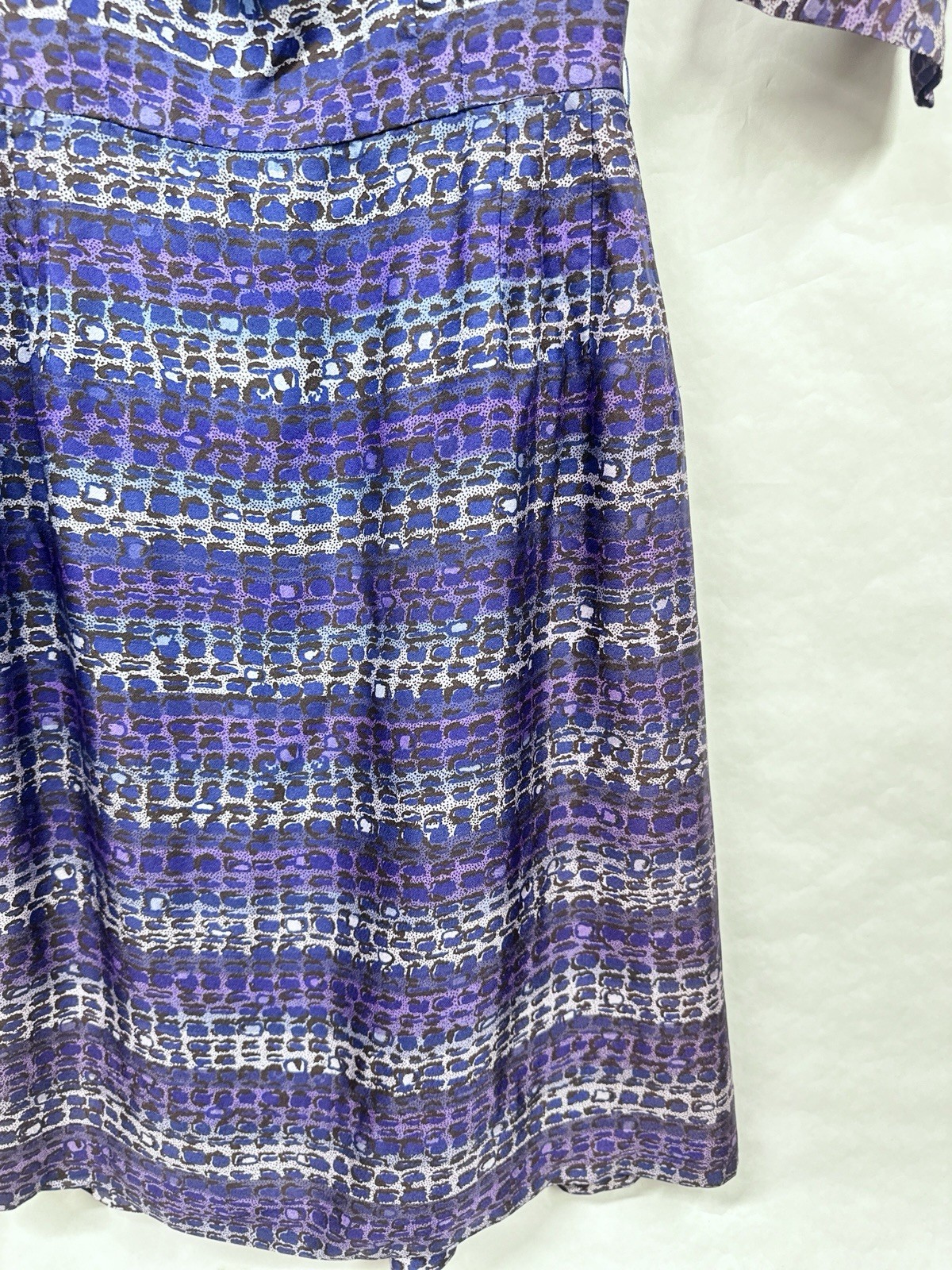 Vintage 60s Shirtwaist Dress Small Purple Abstract Stripped R&K Originals