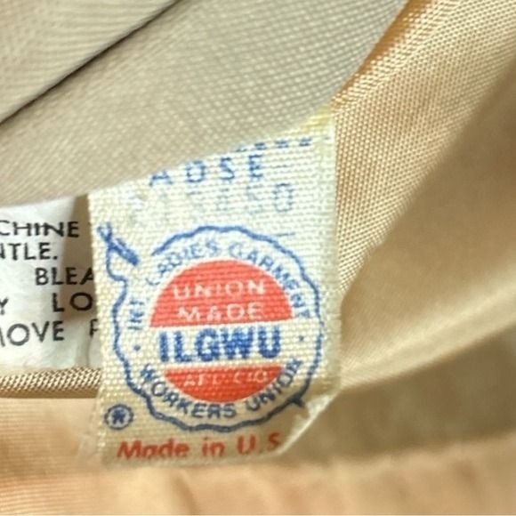 Vintage ILGWU Union Jacket Womens Blue Long Coat Removable Lining Size 12