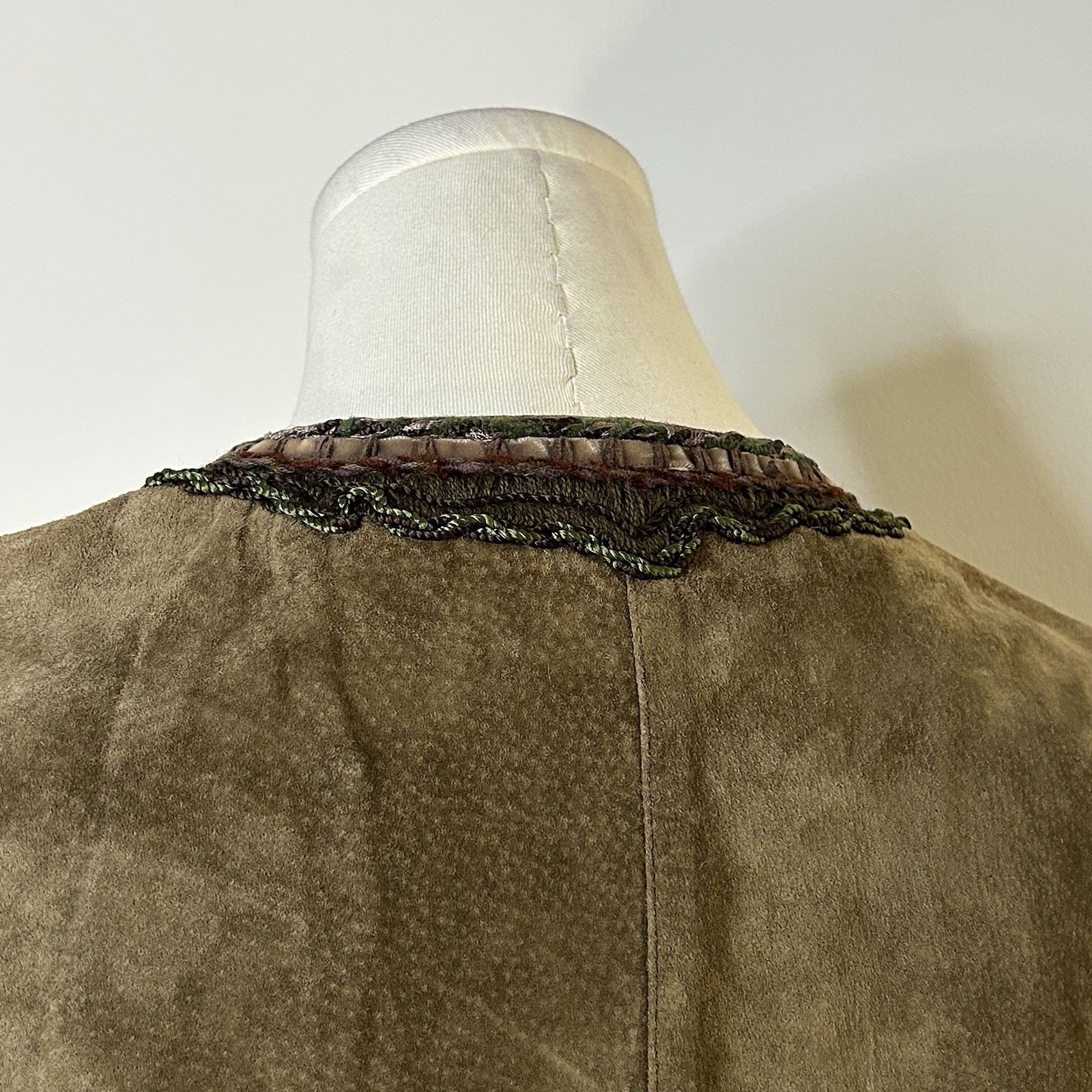 90s Emanuel Ungaro Suede Vest Fairycore Hippie Grunge 38 Inch Bust