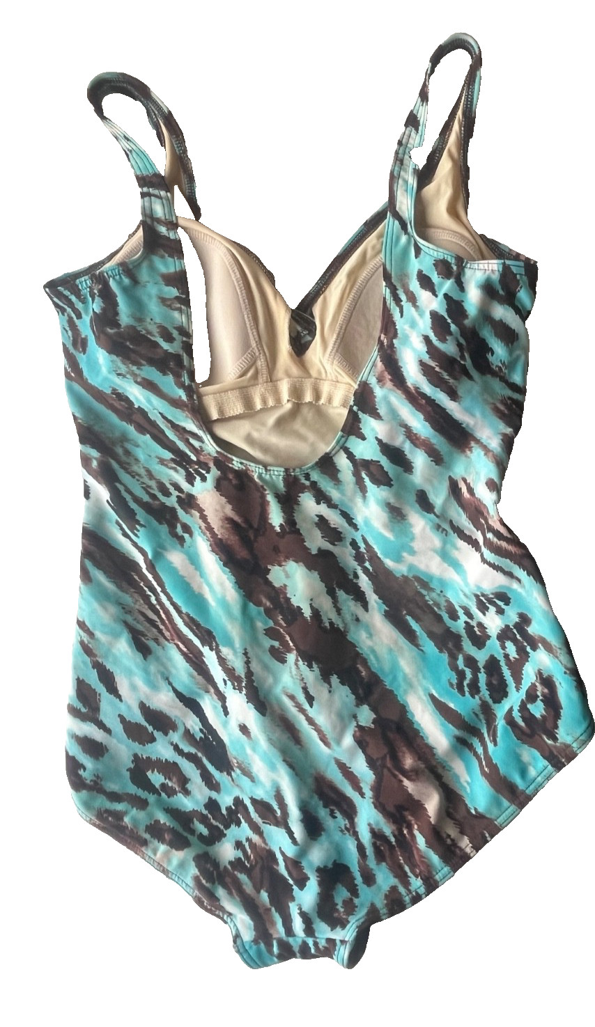 VINTAGE MIRACLESUIT BLUE BROWN ONE-PIECE TANK SWIMMING SUIT SWIMSUIT WOMEN&rsquo;S 12
