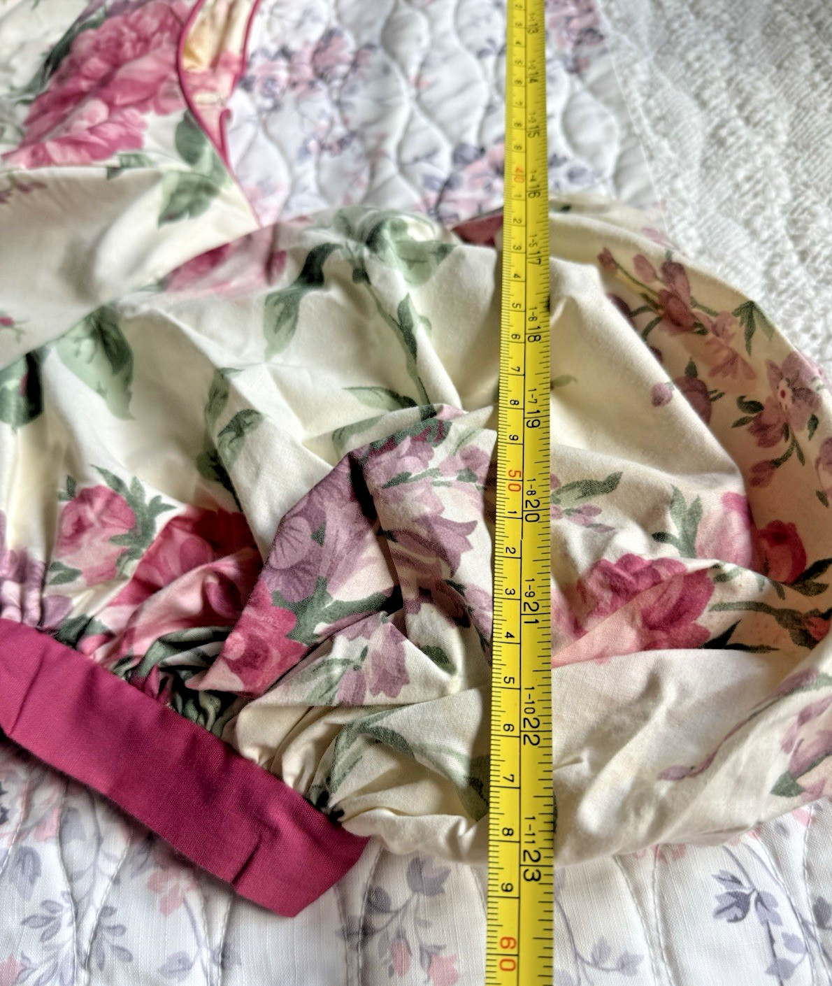 VTG 80&rsquo;s Hawaii Lola Jrs Women&rsquo;s Floral Roses/Lilacs Ruffle Midi/ Tea Dress Sz 7