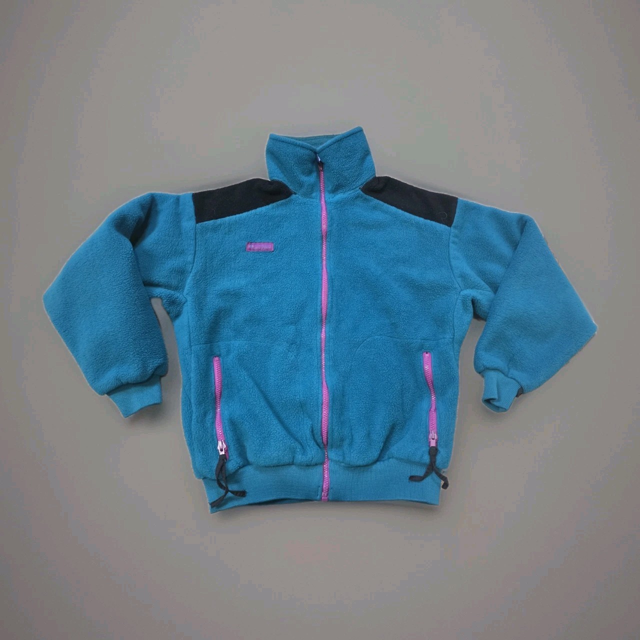 Columbia Fleece Jacket Men Size Medium 1990s Vintage Retro Teal Full Zip USA