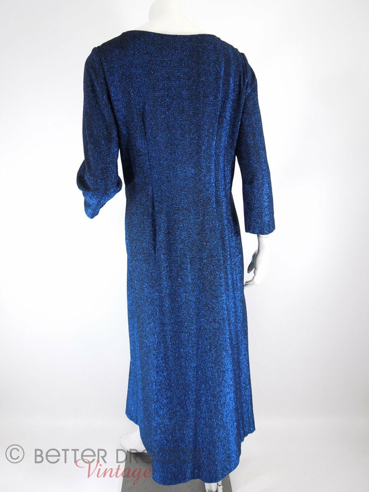 Vintage 60s Maxan Duster Coat in Sparkly Blue – med, lg