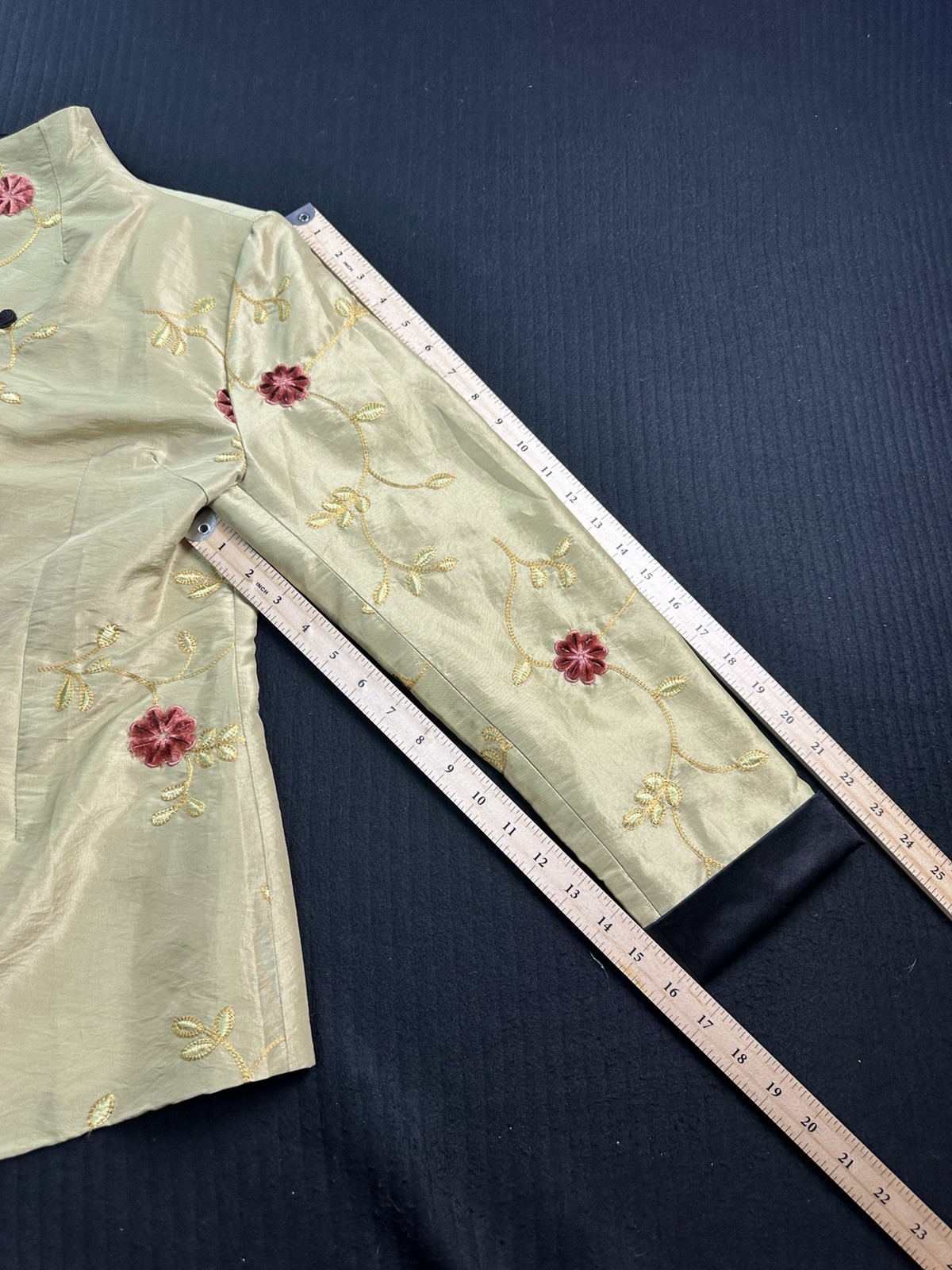 🪷 VTG Inspired Asian Embroidered Mandarin Jacket women 5XL Fits L 44-15 🪷