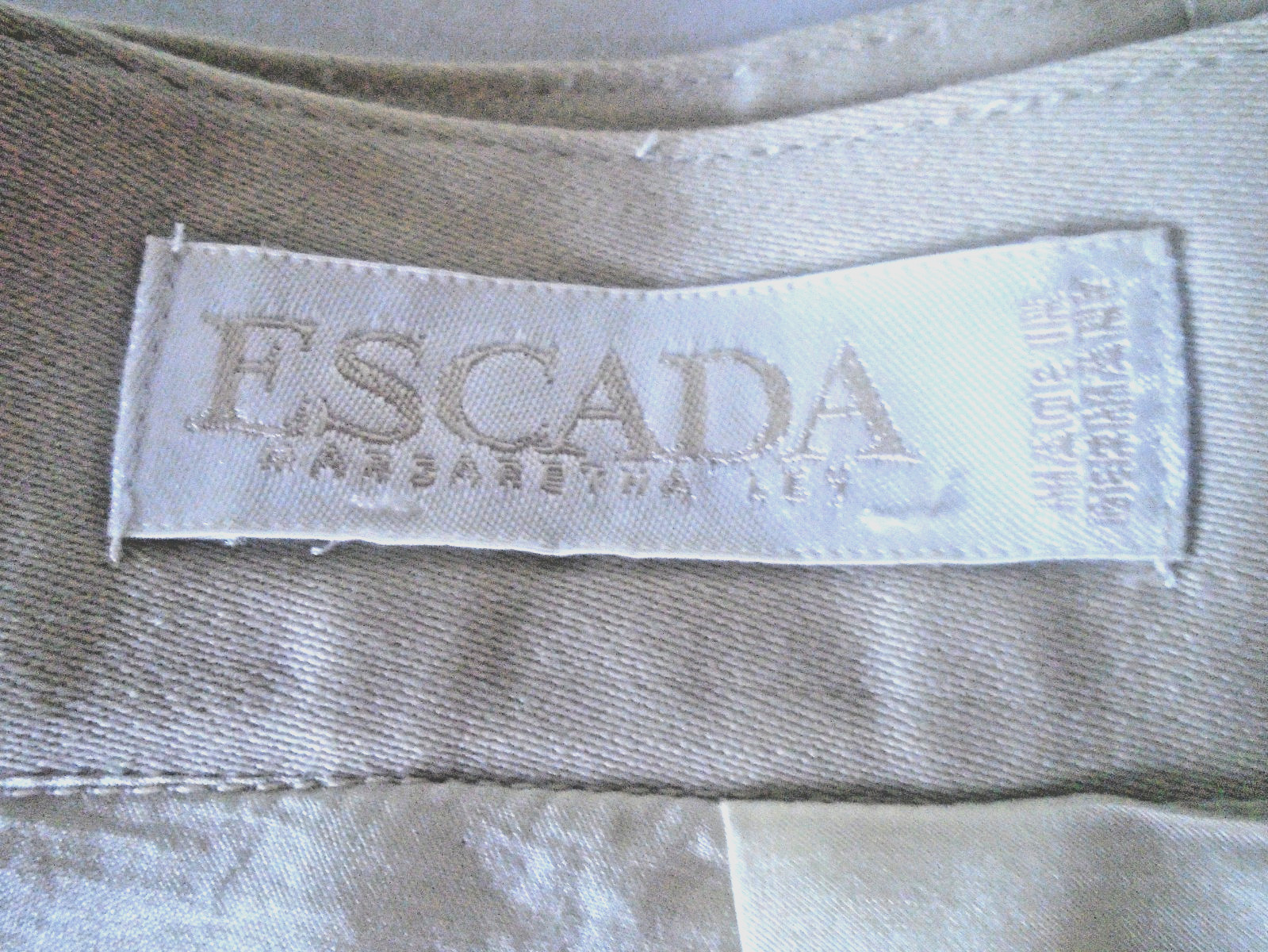 VTG ESCADA Pale Beige Silk Cotton Blend Lined Long Pants Size 8 Made in Germany!