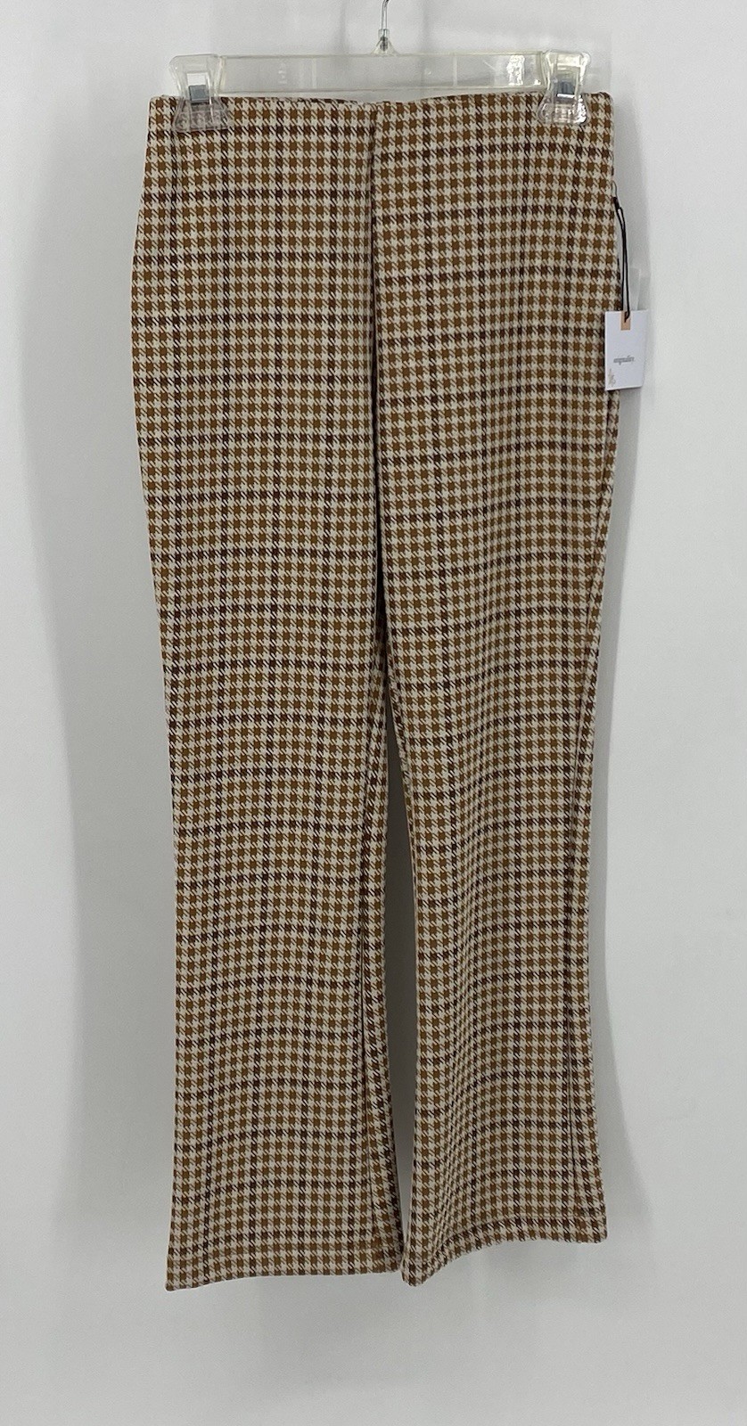 Originality Rust Brown Houndstooth Pull On Pants Size Small Stretch NWT