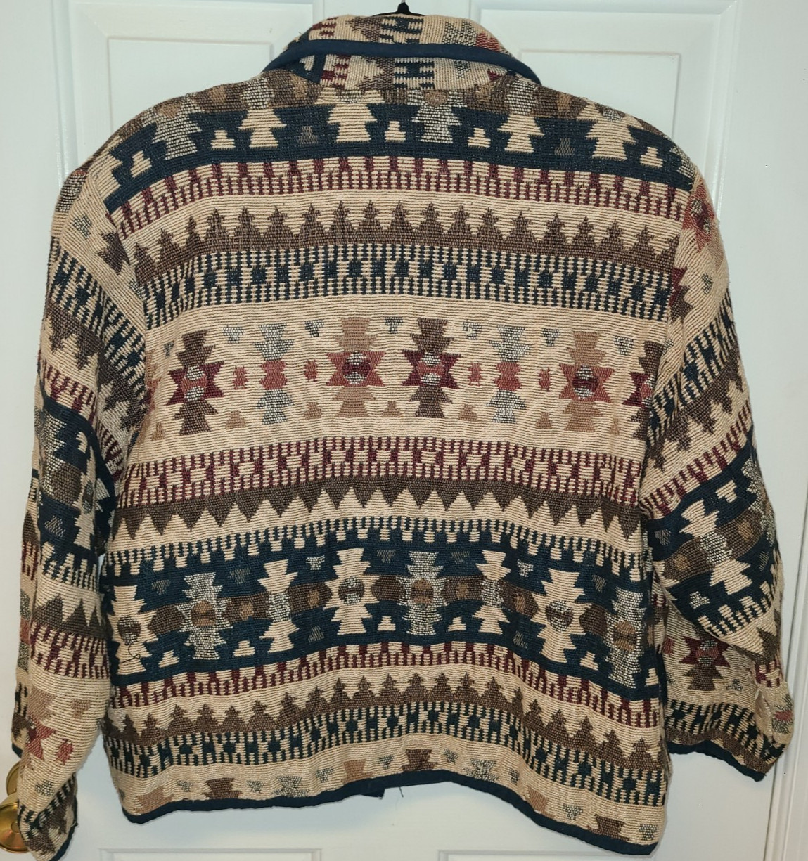 Tapestry Aztec Western Jacket Baja Women’s Large 3 Wood Button