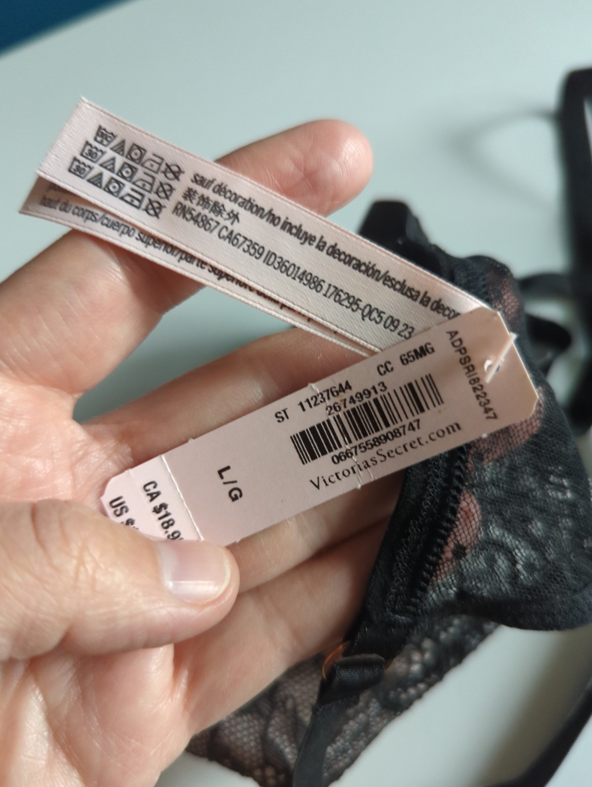 Vtg Victoria&rsquo;s Secret Nylon THONG V String L Panties NOS NWT Y2K HTF Retro Style