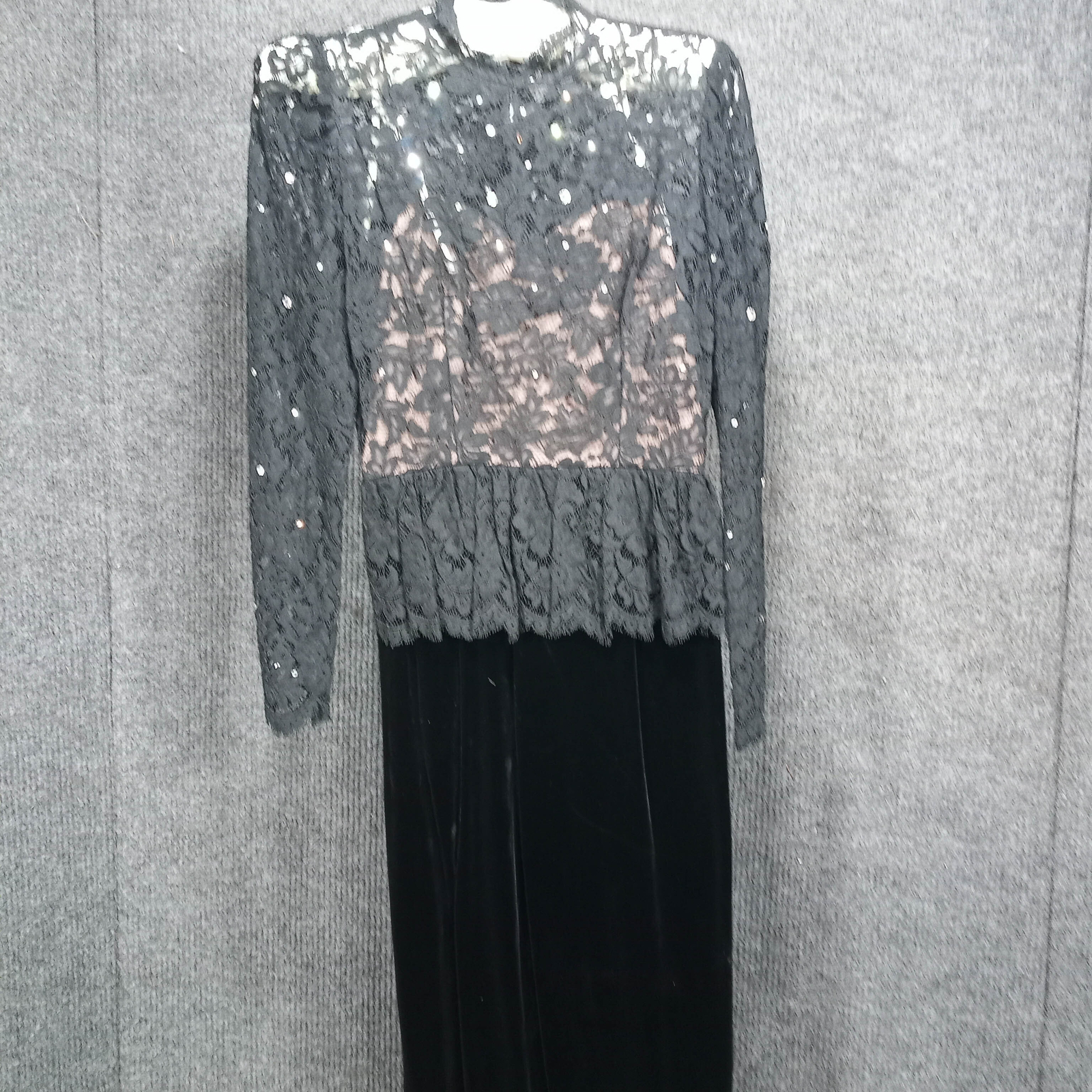 1950&rsquo;s Black Faille Box-Pleat Waist Detail Circle Dress by Lily Rubin