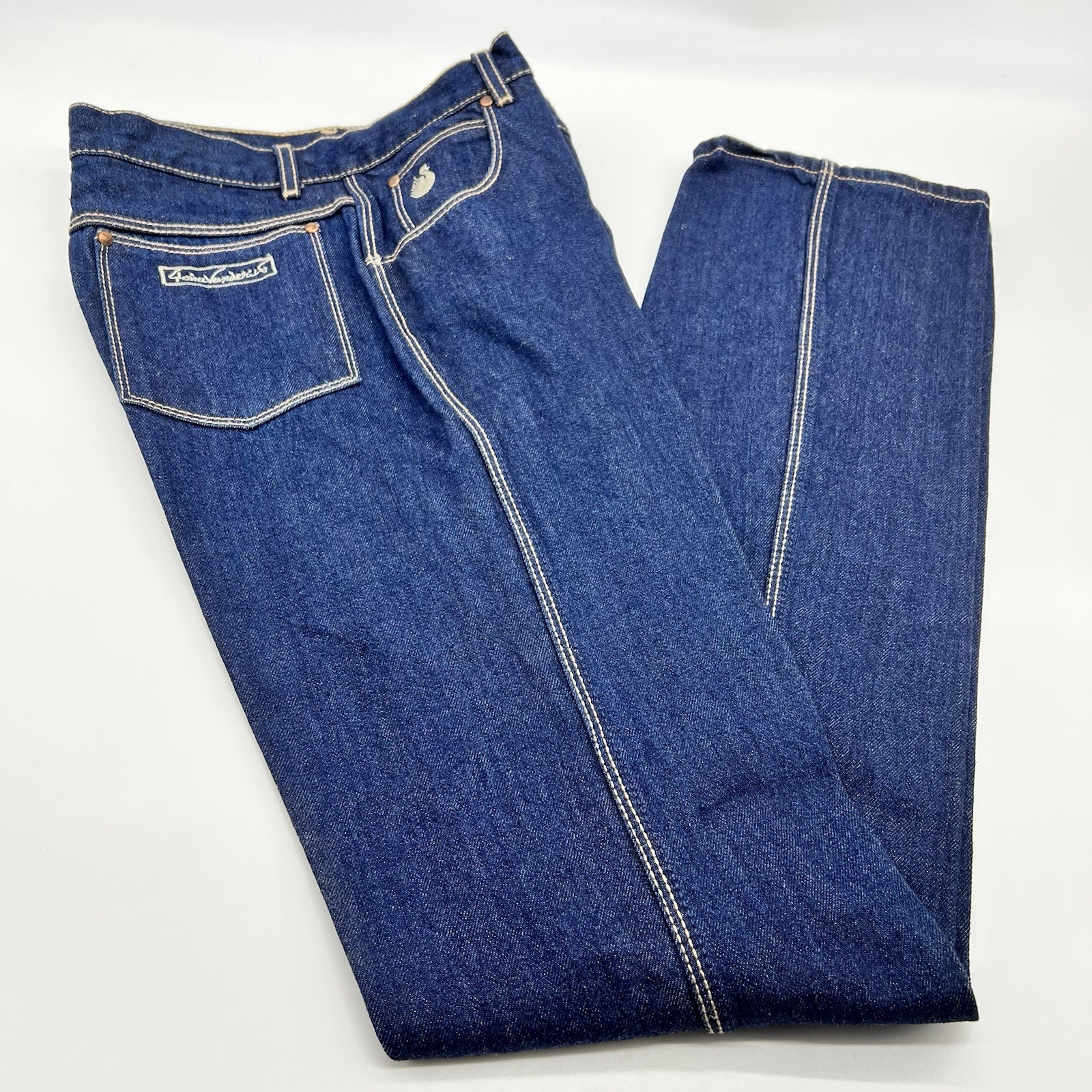 VTG NOS 70s Gloria Vanderbilt Murjani High Rise Jeans Women’s Swan Logo-Size 12