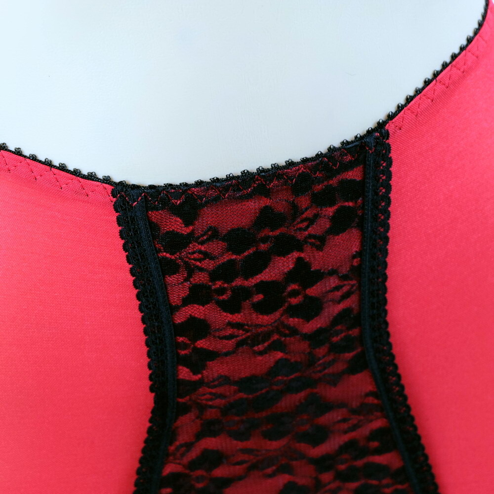 Luxallacki Open Bottom Girdles Lace Panel 6 Straps Garter Belt Underwear