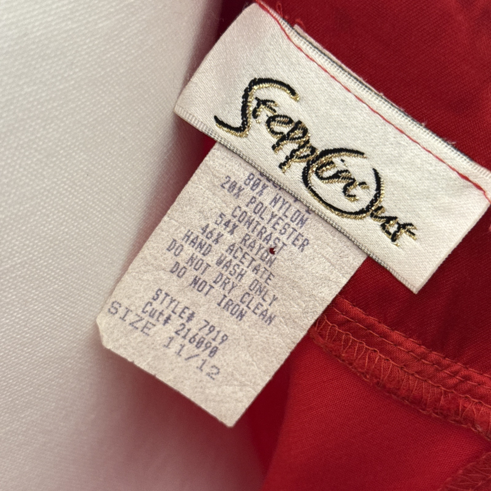 Vintage Steppin’ Out Red Sequin & Liquid Satin Bias Cut Cocktail Dress 11/12