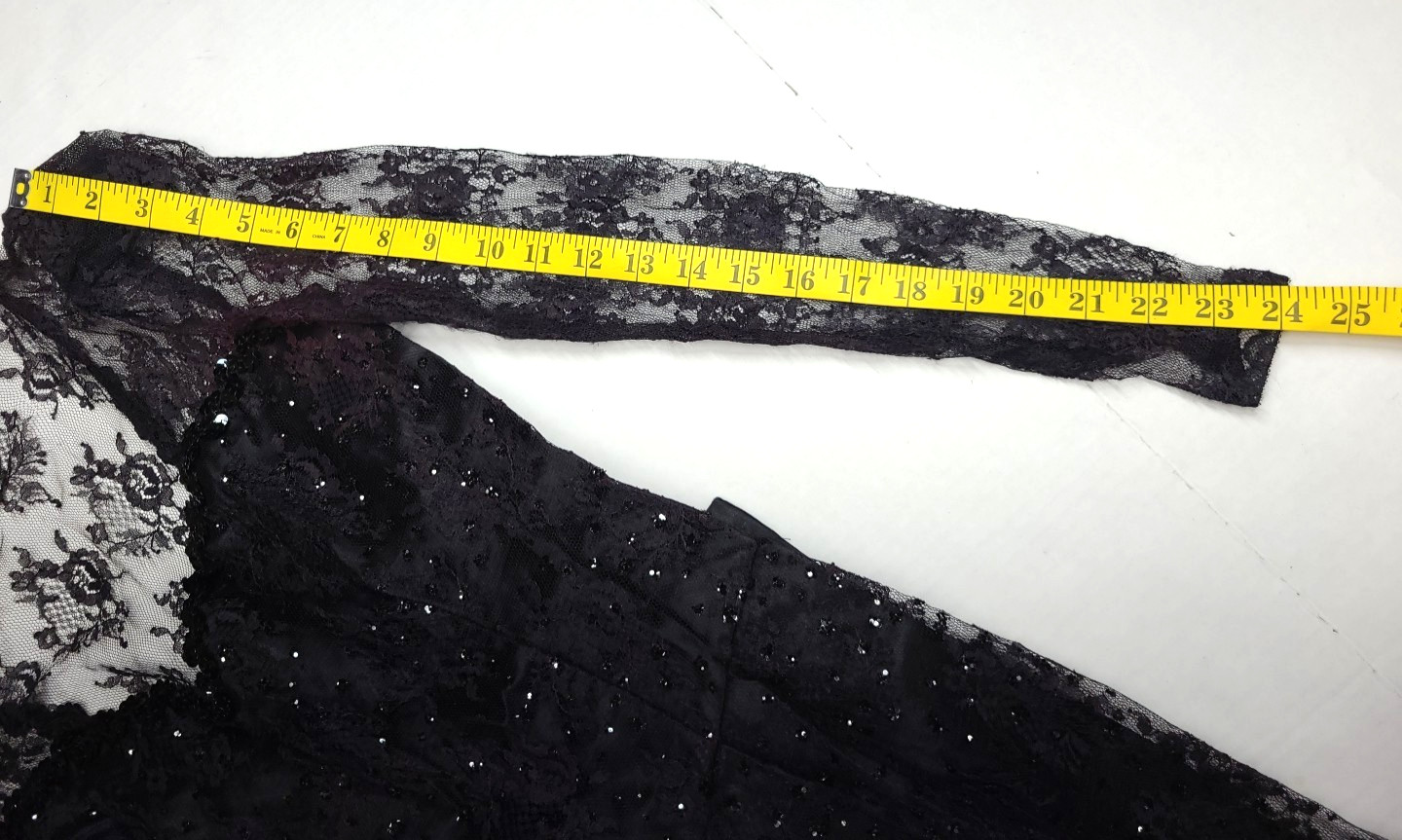 Gunne Sax dress Goth Princess Black Lace Sequins Tattoo Show Off Open Back Sz 9