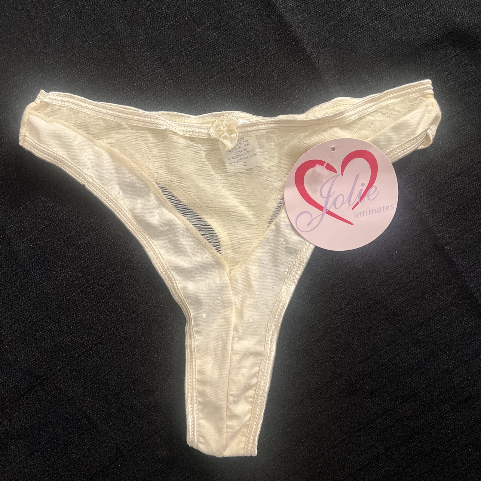 VINTAGE JOLIE INTIMATES LINGERIE THONG LIGHT YELLOW SIZE 6