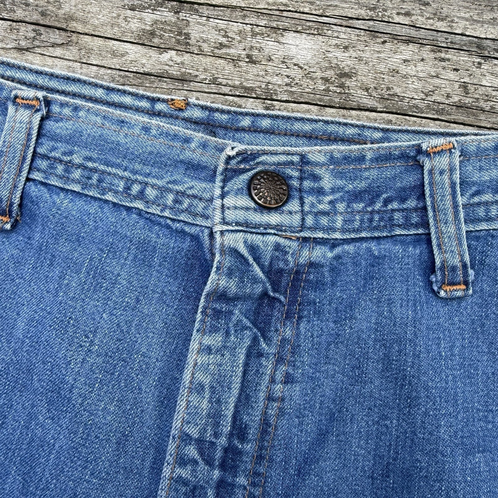 Vintage Taylor Togs 1970s High Rise Denim Jeans Horseshoe Embroidery Western 28
