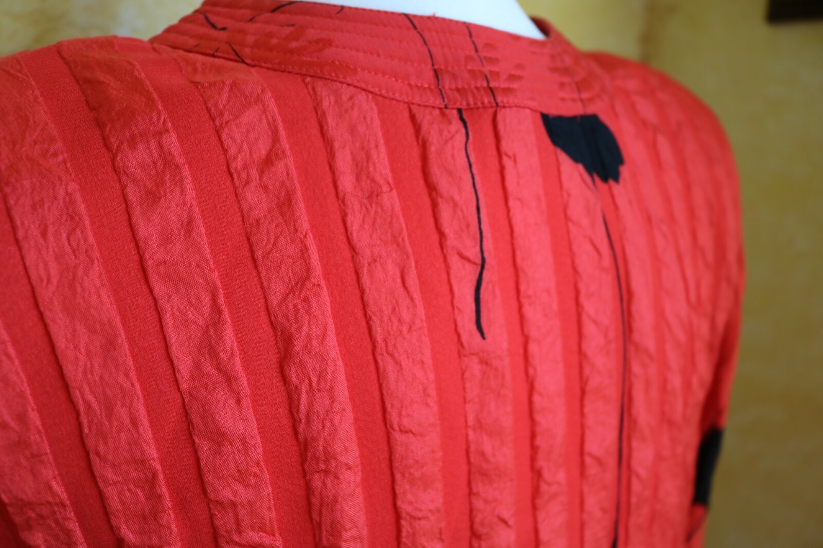 VINTAGE ADELE SIMPSON SAKS FIFTH AVENUE 70/80&rsquo;S RED SILKY COCKTAIL DRESS SZ 8