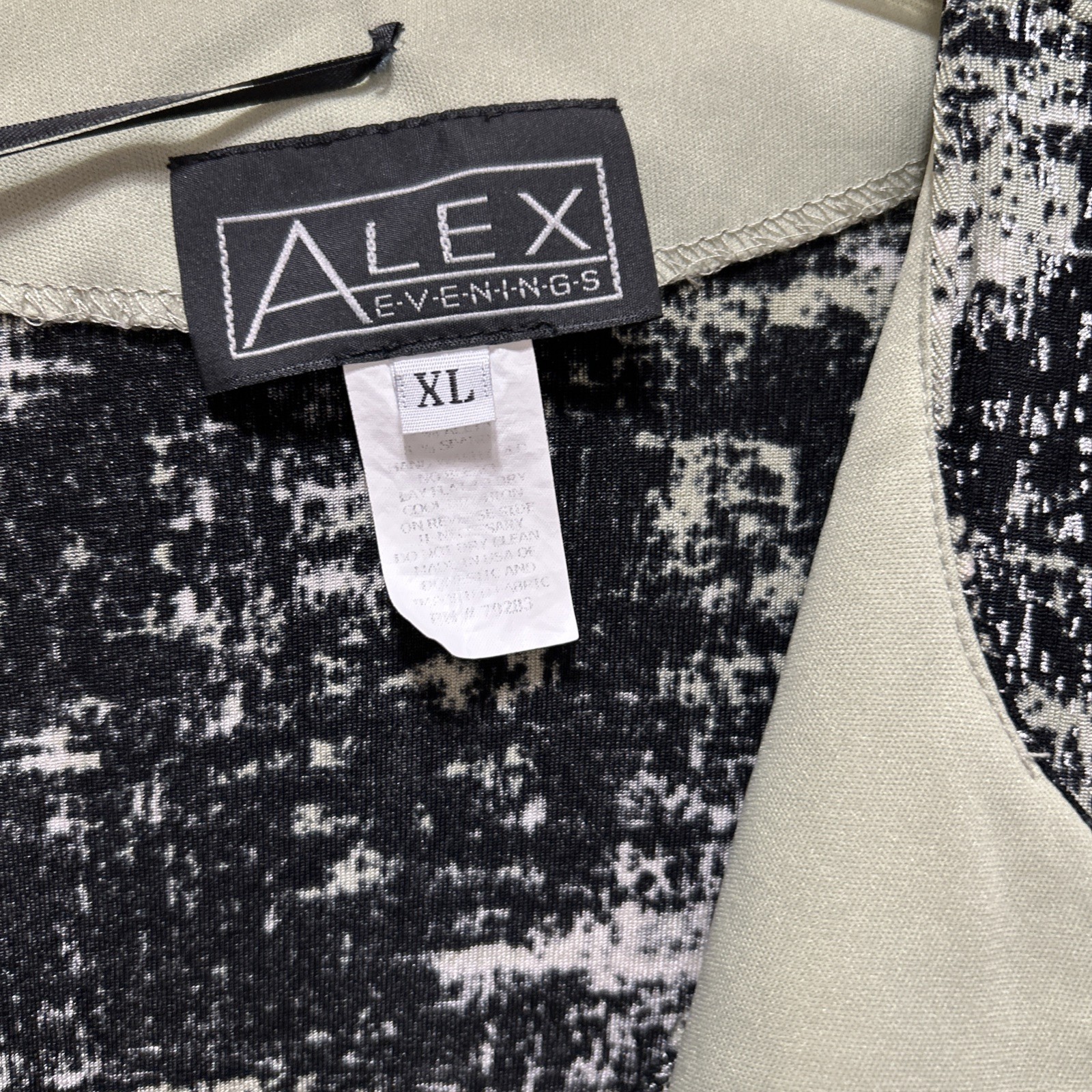 Alex Evenings Womens 2pc Jacket Tank Set XL Black Grey Taupe EUC