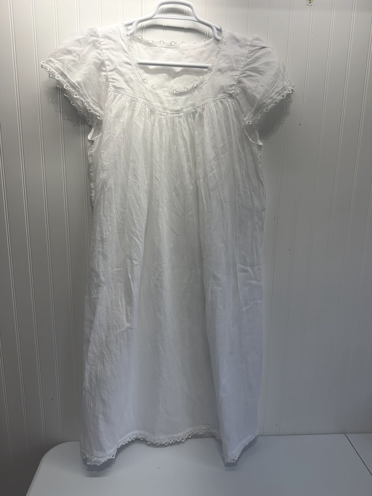 CELESTINE GERMANY WHITE COTTON NIGHTGOWN COTTAGE CORE BOHO LINGERIE